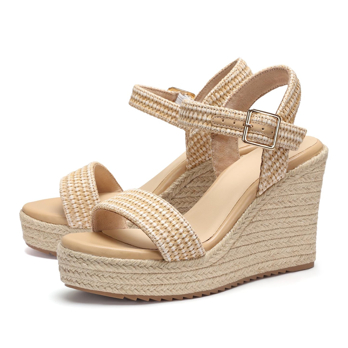 VICKI·VICKI Women's Platform Sandals Wedge Ankle Strap Open Toe Sandals