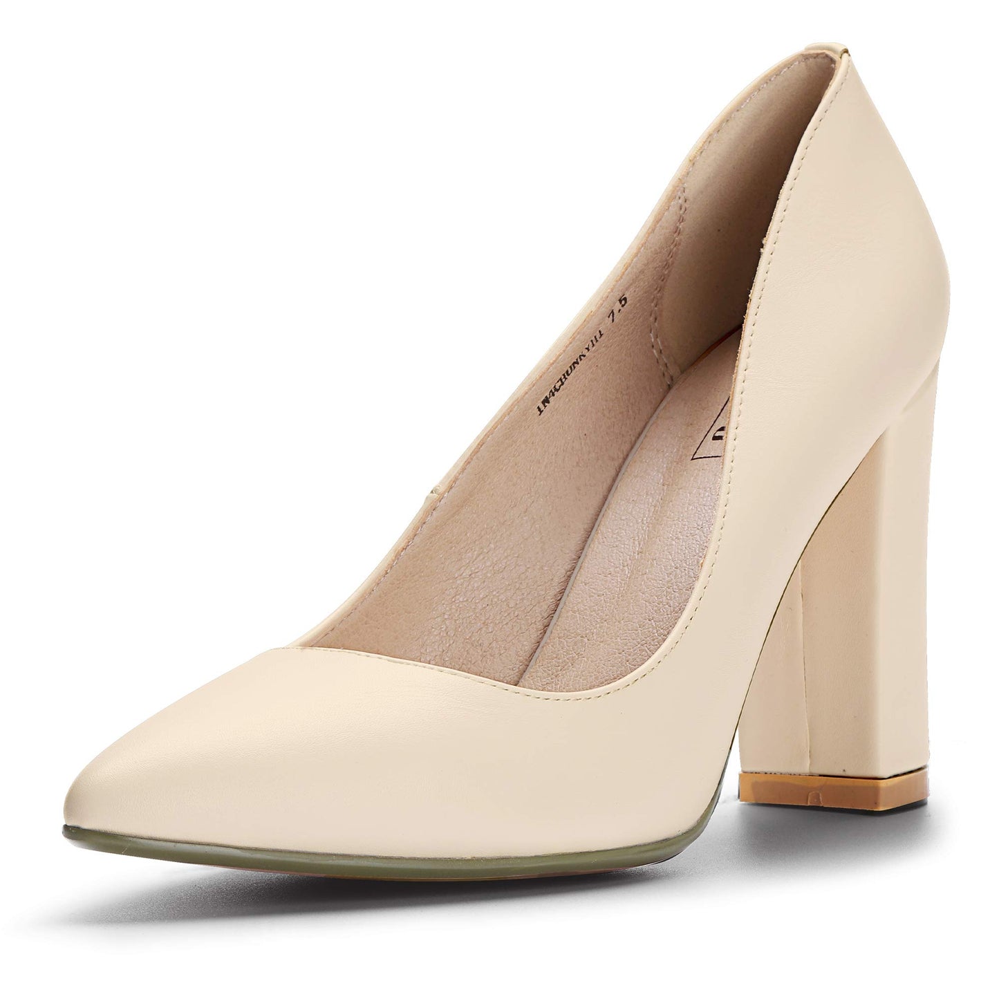 IDIFU Women's IN4 Chunky High Heels Closed Pointed Toe Pumps | Formal Block Heel Office Business Wedding Dress Shoes for Women Ladies