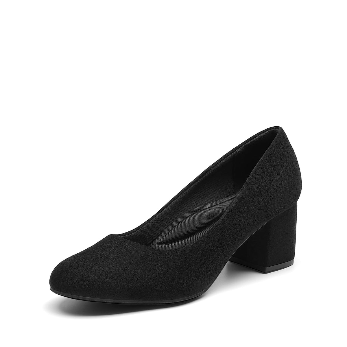 DREAM PAIRS Women's Block Heel Pumps Round Toe Dress Shoes | 2.24 inch chunky heel pumps with a 3D cushioned insole and non-slip outsole for commuting, parties and everyday wear