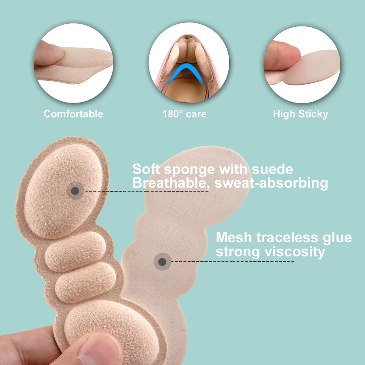 6 Pairs Heel Grips for Women's Shoes, Heel Pads for Shoes, Shoe Cushions for Women High Heel Comfort Pads - Metatarsal Pads Womens, High Heel Inserts & Shoe Inserts for Women