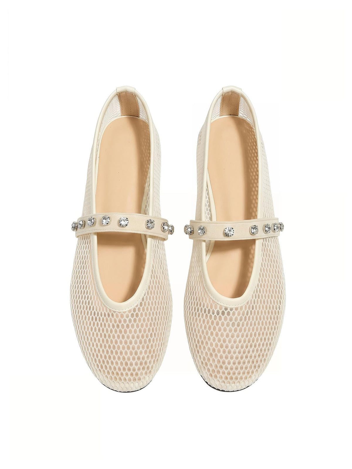 BEAUDRM Women's Polka Dots Mesh Ballet Flats Cute Lace Ballerina Flats | Closed Toe, Square Maryjane Flat, Dressy Casual Work Shoes, Leopard, Lace, Floral, Wedding