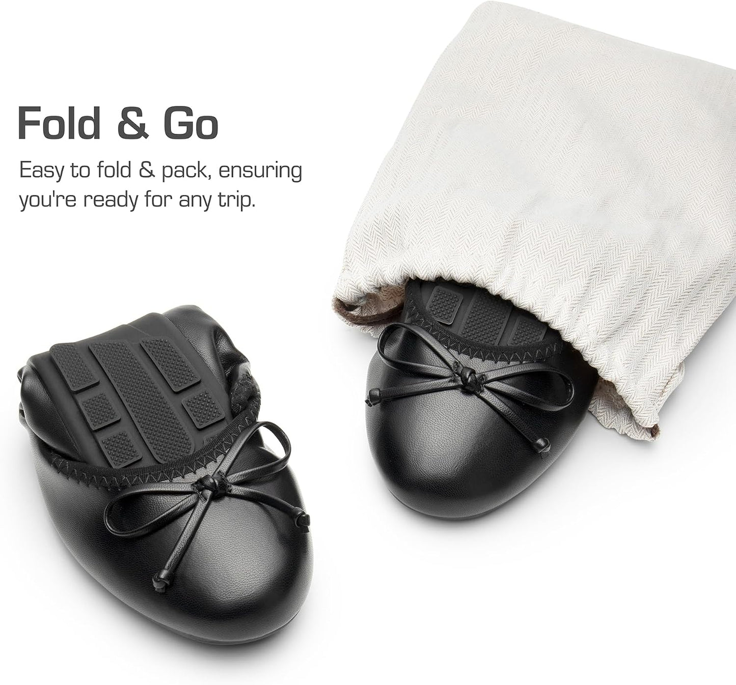 DREAM PAIRS Women's Foldable Bowknot Ballet Flats | Light Weight, Slip-On Dress Shoes, Round Toe, Offer all-day comfort for long walking, standing, dancing