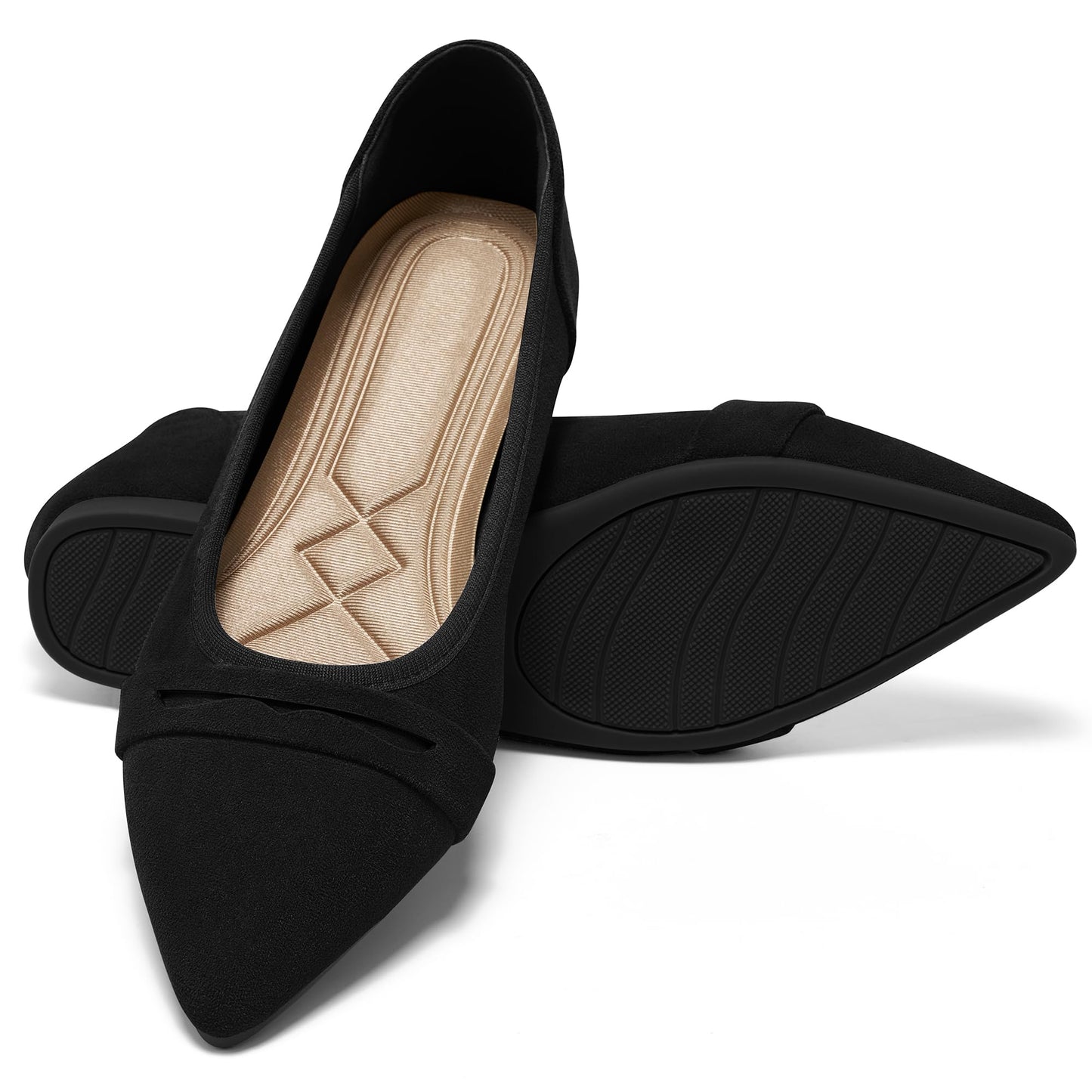 Alicegana Dressy Casual Flats for Women: Comfort Pointed Toe Business Shoes | Slip On Ballet Flats for Work Office 2026 with Memory Foam Insole & Non Slip Sole for Travel Driving Vacation