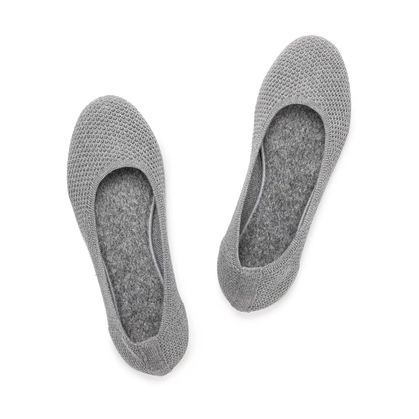 Frank Mully Women’s Ballet Flat Shoes Knit Dress Shoes Round Toe Slip On Ballerina Flats for Woman Low Wedge Comfort Soft