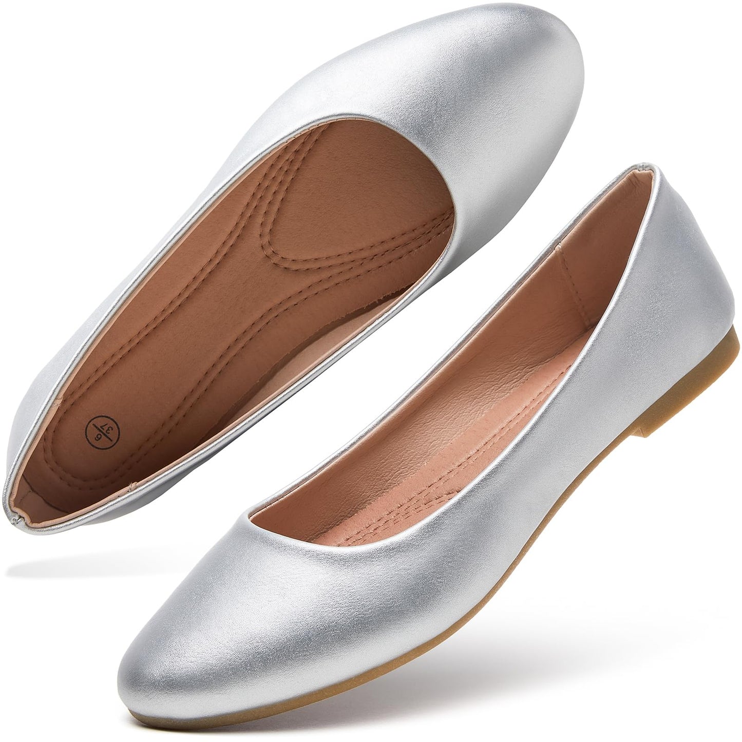 Hash Bubbie Women's Flats Shoes Ballet Flats Dress Shoes Comfortable PU Leather Slip on Shoes for Women