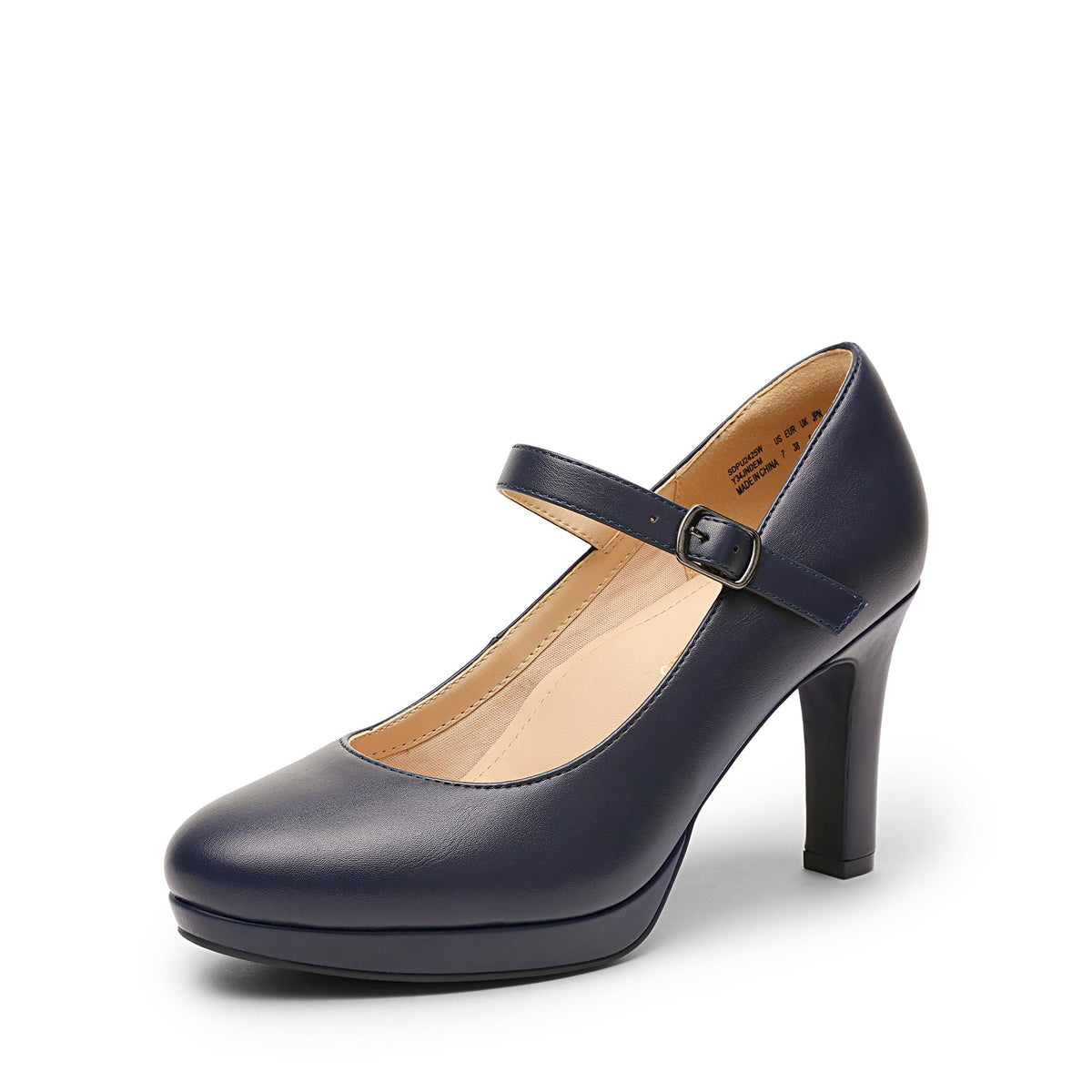 DREAM PAIRS Womens Dressy High Heels Mary Jane Pumps | 3.5" high paltform heel with 3D arch support memory foam resilient latex insole anti-slip grippy TPR sole closed round toe