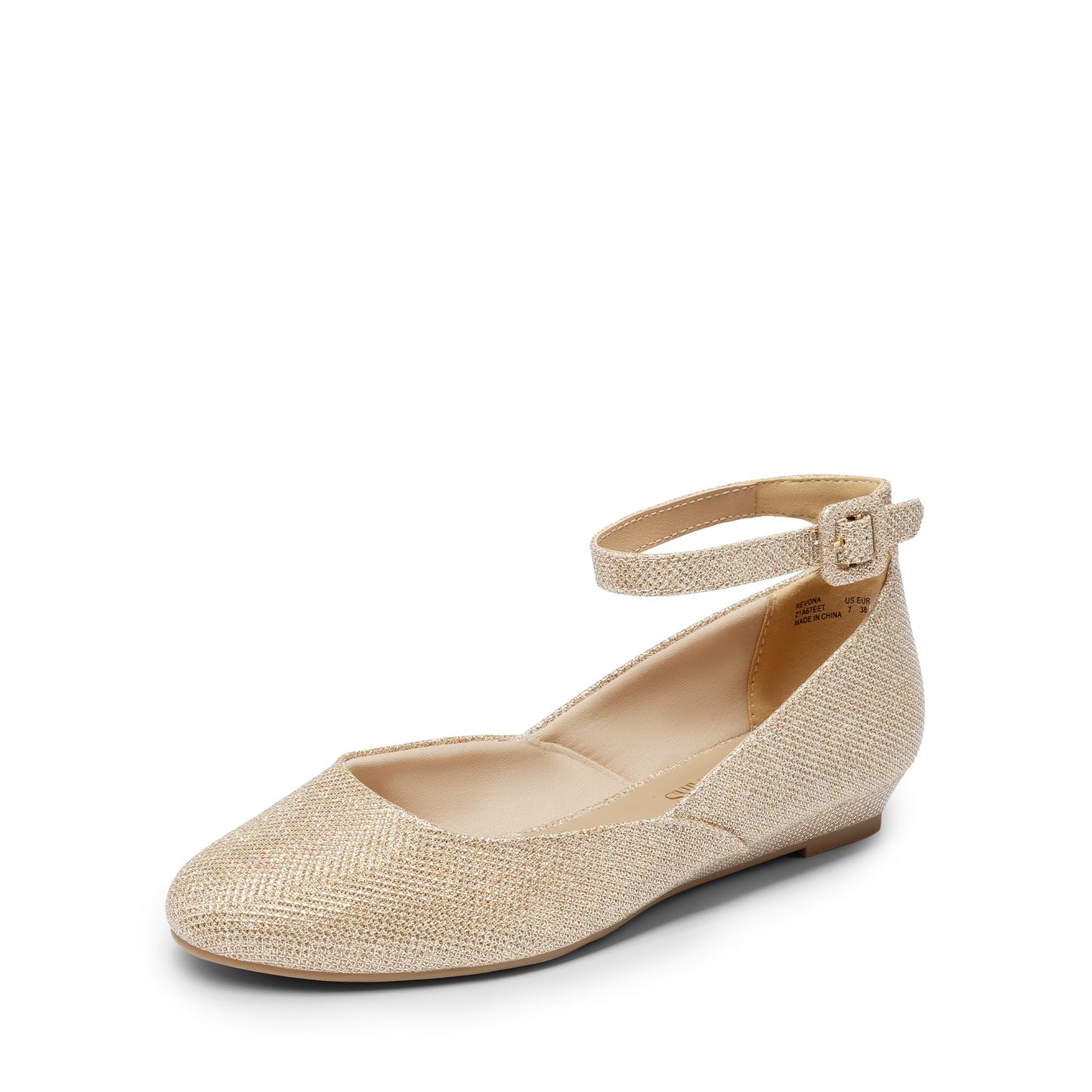 DREAM PAIRS Women's Dress Flats Ballet Low Wedge | Round Toe Flats, Ankle Strap, Comfortable Casual Flat Shoes