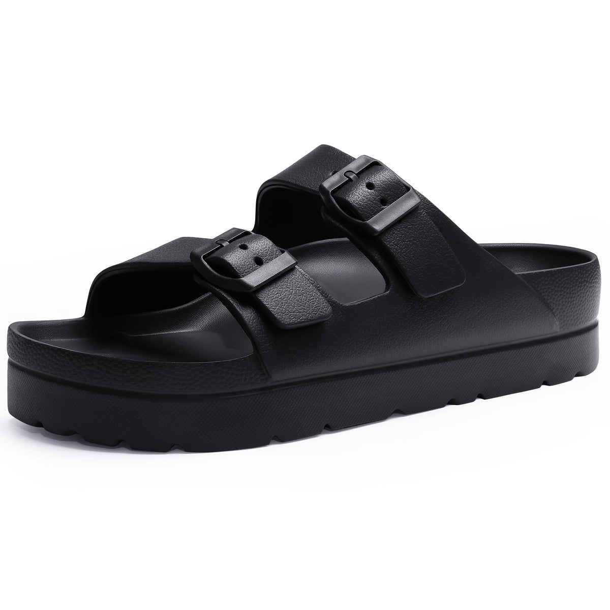 Goosecret Women's Comfortable Arch Support Walking Platform Sandals | Lightweight Chunky Slip-On Foam Slides with Adjustable Buckle, Sandals for Beach and Daily Wear