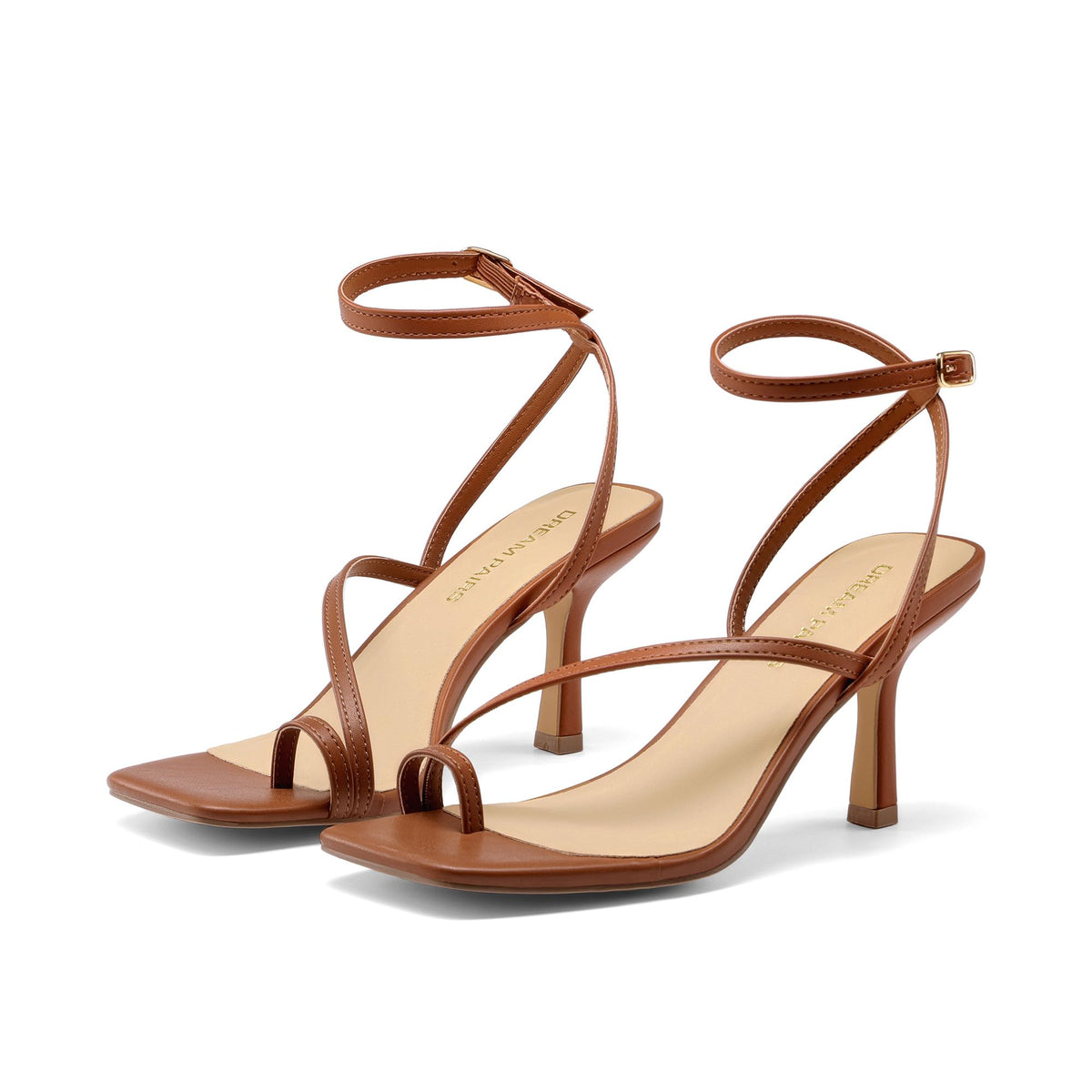 DREAM PAIRS Women's Kitten Low Heel Sandals | Square Open Toe Adjustable Ankle Strappy Summer Sandals, Flip Flop Fashion and Comfortable Dressy Shoes 2026 for Daily Party