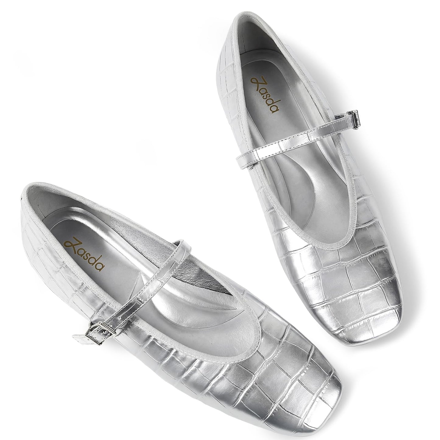 Flats for Women Comfortable Dressy Mary Jane Ballet Flats | Square Toe, Faux Leather, Ankle Strap, Cushioned Insole, Ideal for Work Office Business Dressy Casual Daily Wear