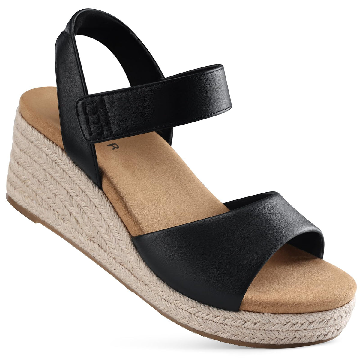 SHIBEVER Women's Wedge Sandals Espadrille: Arch Support for All-Day Comfort | Dressy Low Heels Platform Sandals for Summer Vacation Beach Wedges Outdoors Shoes Size 6-11