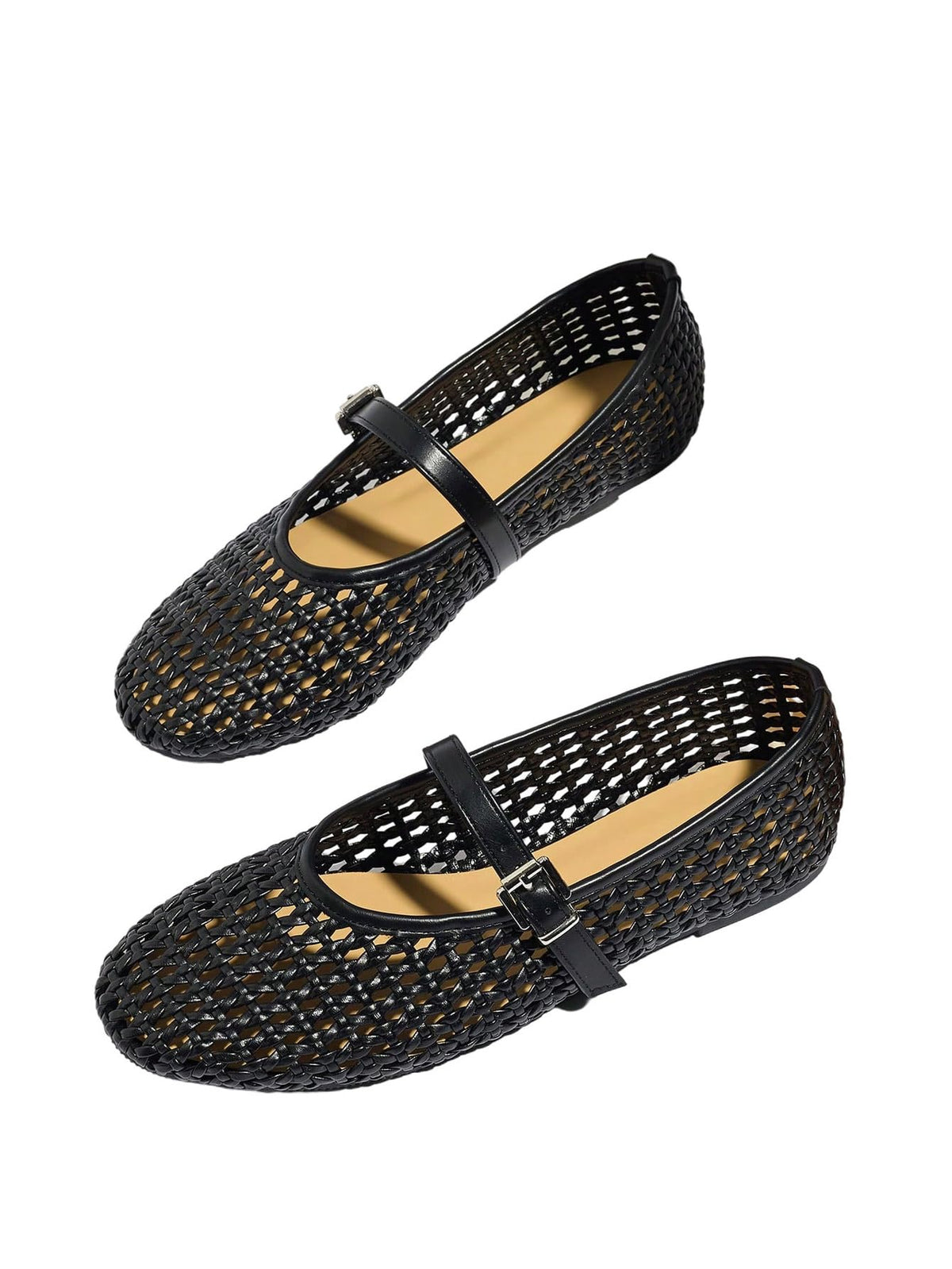 BEAUDRM Women's Polka Dots Mesh Ballet Flats Cute Lace Ballerina Flats | Closed Toe, Square Maryjane Flat, Dressy Casual Work Shoes, Leopard, Lace, Floral, Wedding