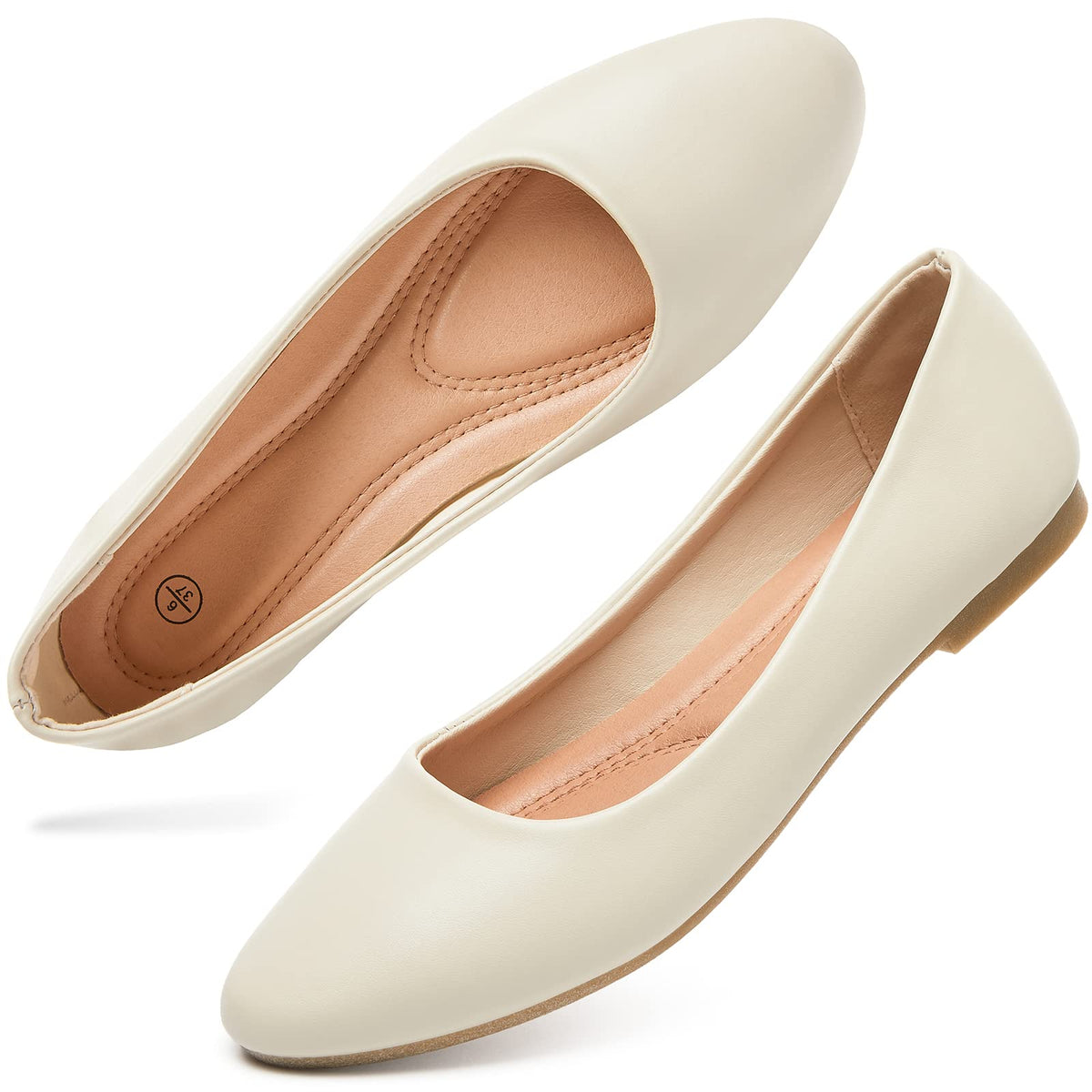 Hash Bubbie Women's Flats Shoes Ballet Flats Dress Shoes Comfortable PU Leather Slip on Shoes for Women