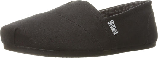 Skechers Women's BOBS Plush-Peace & Love Flats | Casual slip on, Memory Foam footbed, Machine Washable, Crafted with 100% vegan materials, Canvas upper