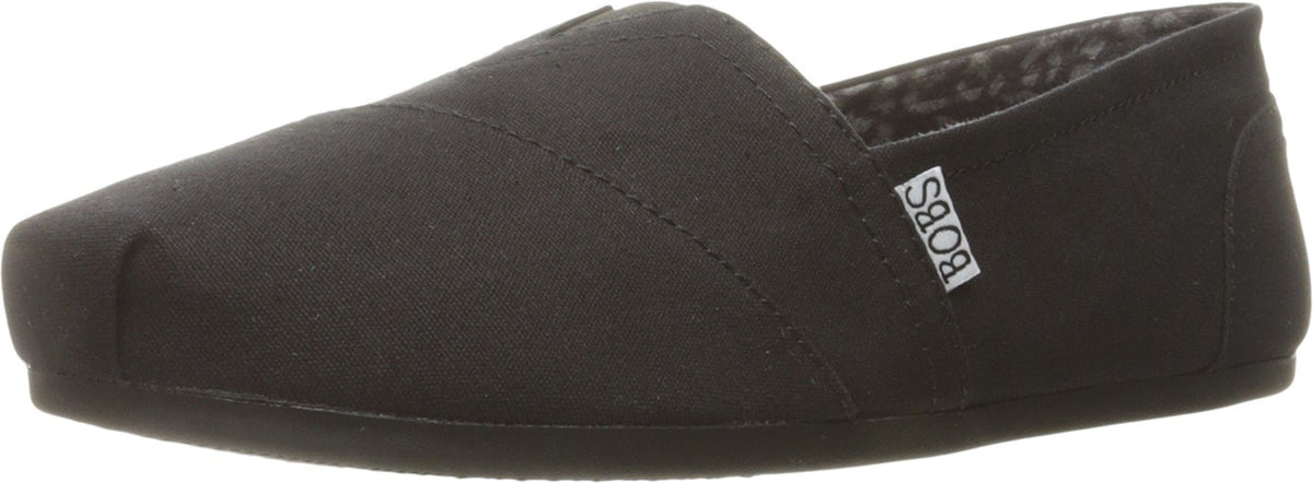 Skechers Women's BOBS Plush-Peace & Love Flats | Casual slip on, Memory Foam footbed, Machine Washable, Crafted with 100% vegan materials, Canvas upper