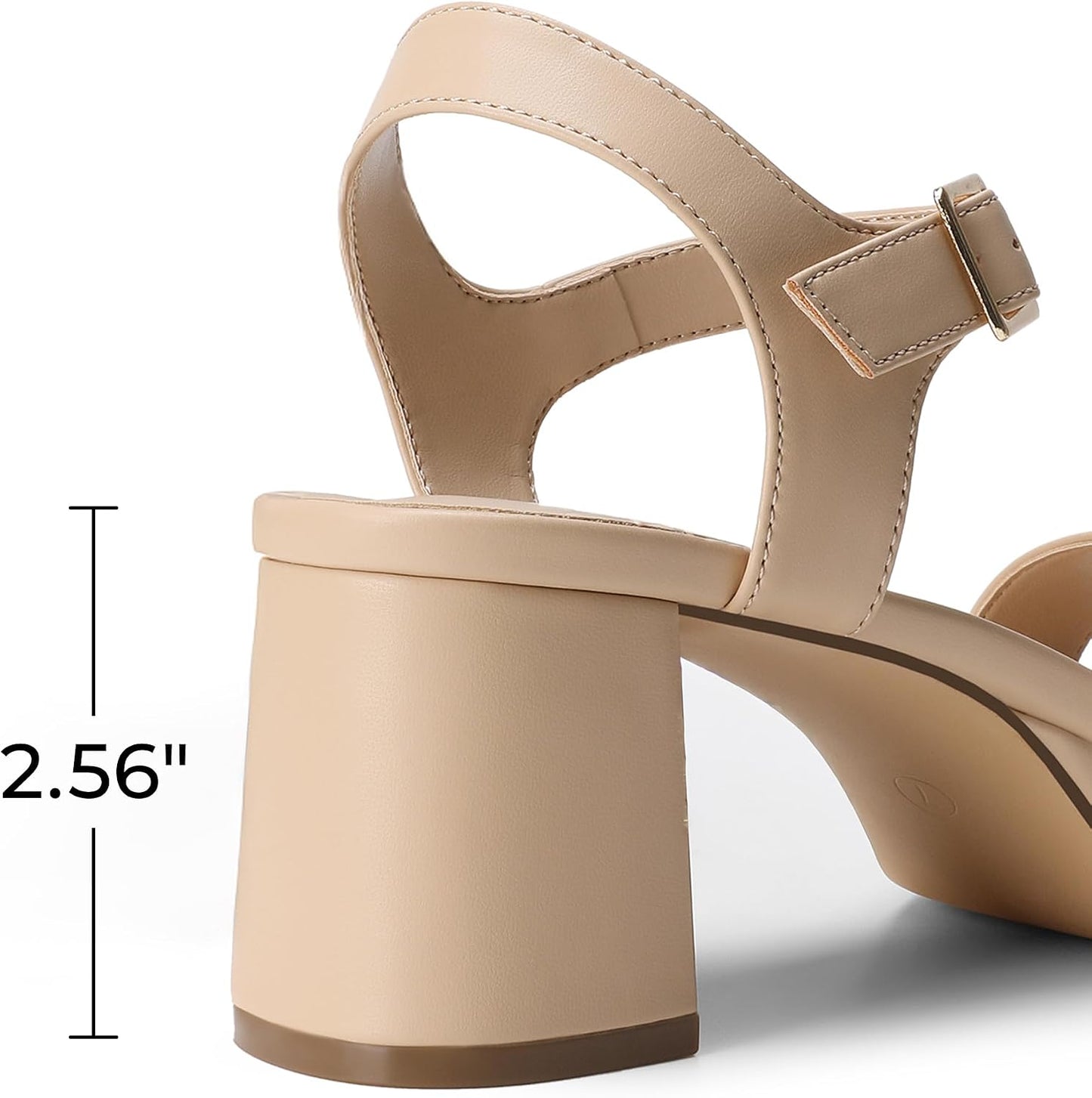 DREAM PAIRS Women's Platform Block Chunky Heels Sandals | Open Square Toe Ankle Strap Heel Fashion Wedding Party Dress Sandals Shoes 2.56-inch Block Heel and a 0.71-inch Platform
