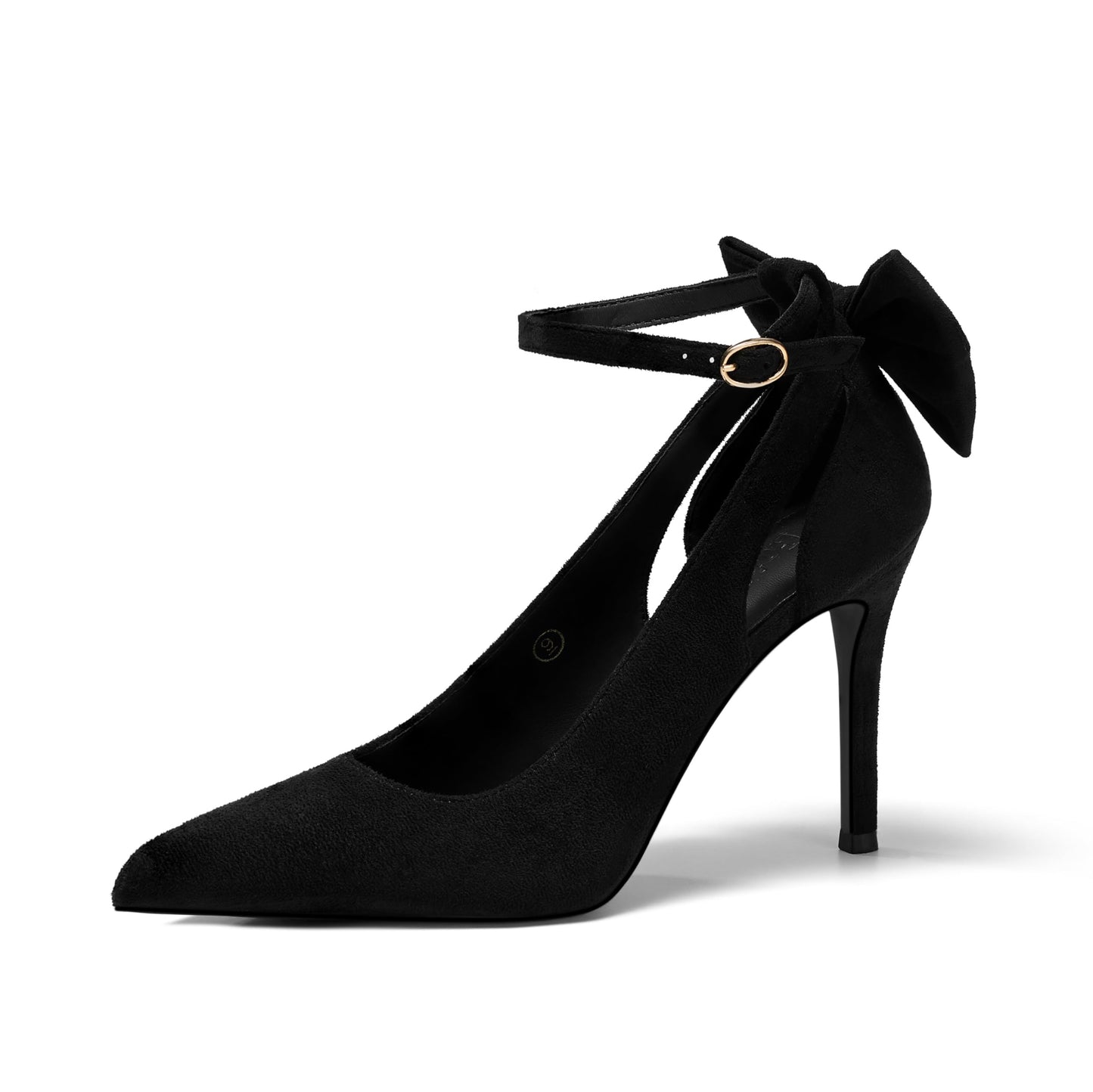 Women's Pointed Toe Bow Tie High Heels Ankle Strap Wedding Pumps | Closed Toe 4 Inches Stiletto High Heels Sexy Dress Shoes for Vacation Festival Party Office Work and Daily Wear