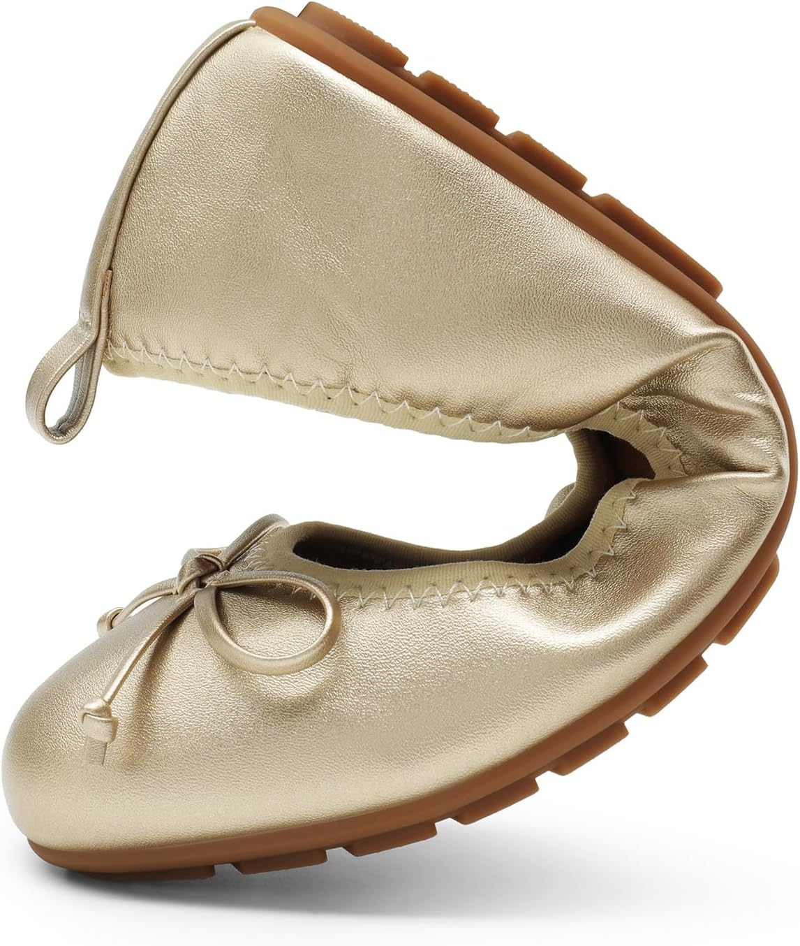 DREAM PAIRS Women's Foldable Bowknot Ballet Flats | Light Weight, Slip-On Dress Shoes, Round Toe, Offer all-day comfort for long walking, standing, dancing