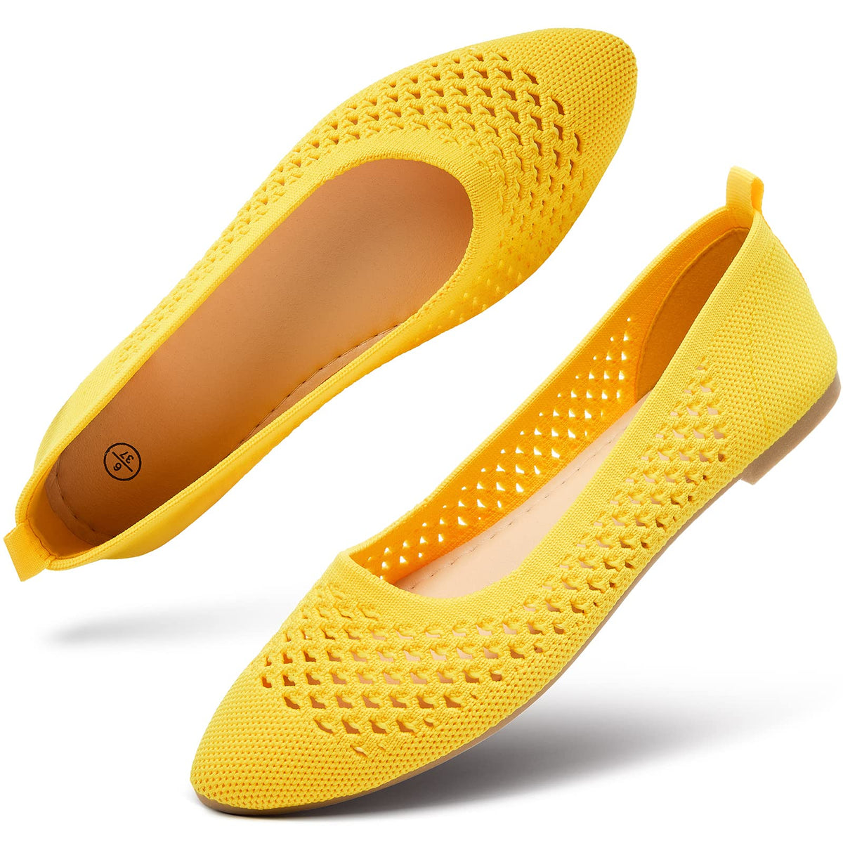 hash bubbie Women's Mesh Flats Shoes Ballet Dress Shoes | knit dressy slip on business non slip breathable casual comfortable pointed toe loafers
