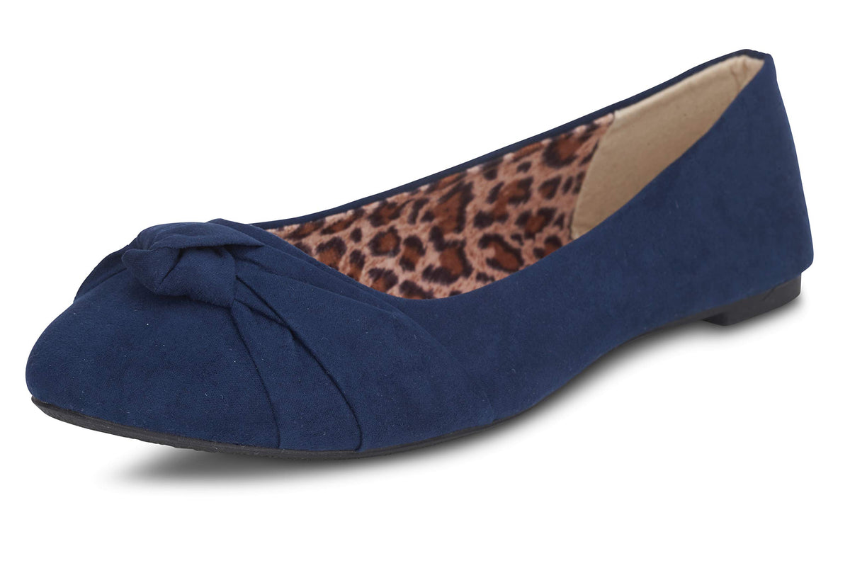Epic Step Ballet Flats for Women, Comfortable Slip on Faux Suede Round Toe, Ballerina Dressy Flat Shoes
