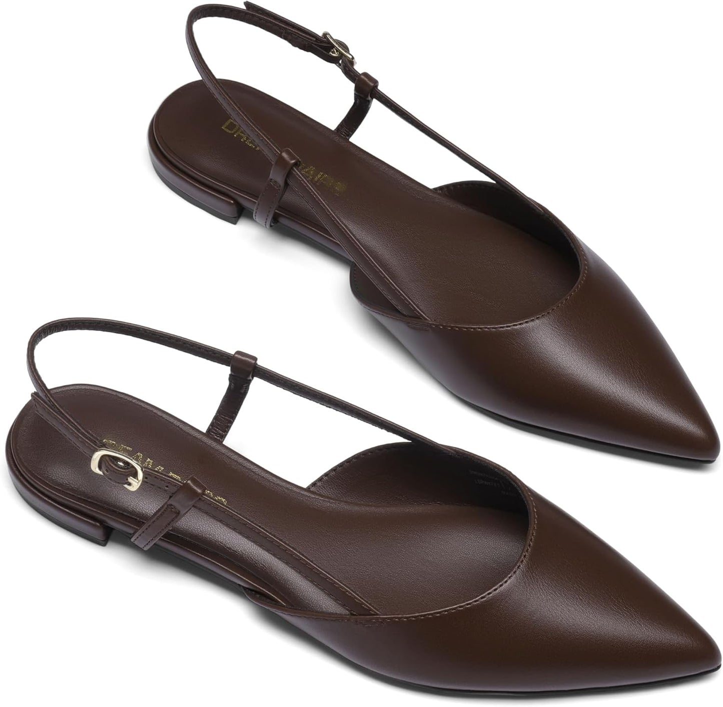 DREAM PAIRS Women's Slingback Dress Ballet Flats | Pointed Toe Flats, Buckle Strap, Classic Low Heel Dress Shoes for Casual Work Office Party