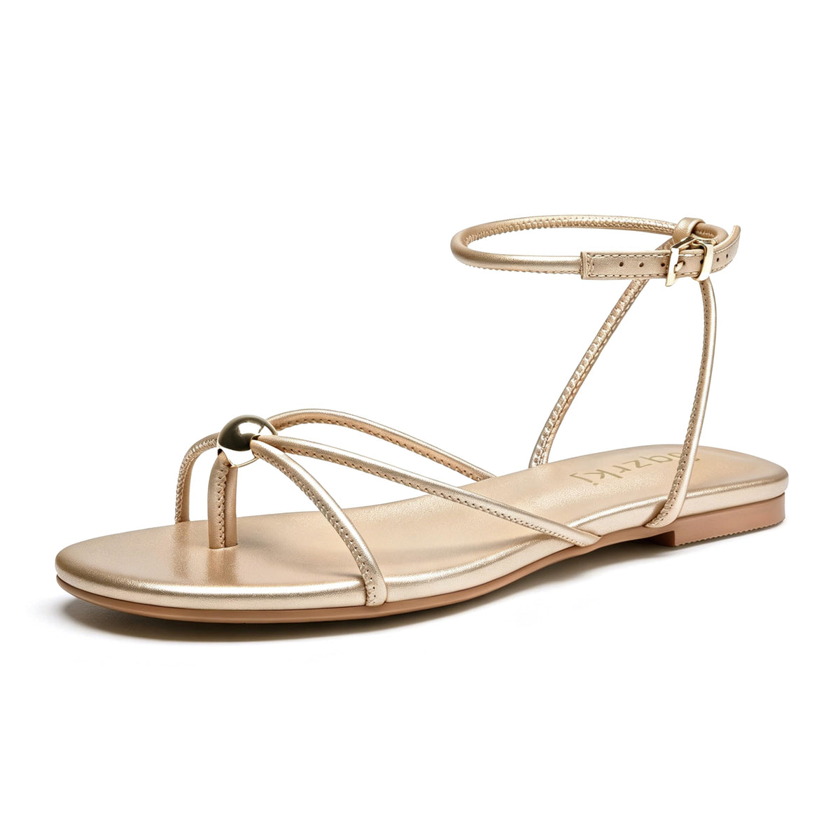 Strappy Flat Sandals for Women Comfortable Open Toe Ankle Strap Thong Sandals Summer Beach Dressy Shoes