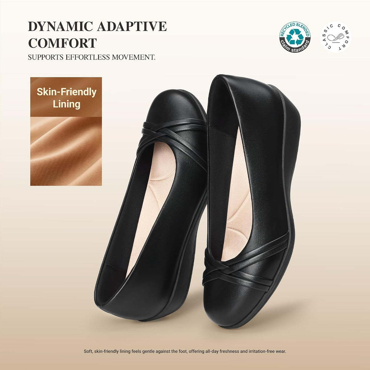 DREAM PAIRS Women's Low Wedges Closed Toe Dressy Flats | Light flexible grippy TPR outsole, Breathable memory foam insole with ergonomic arch support, Padded anti-rub heel