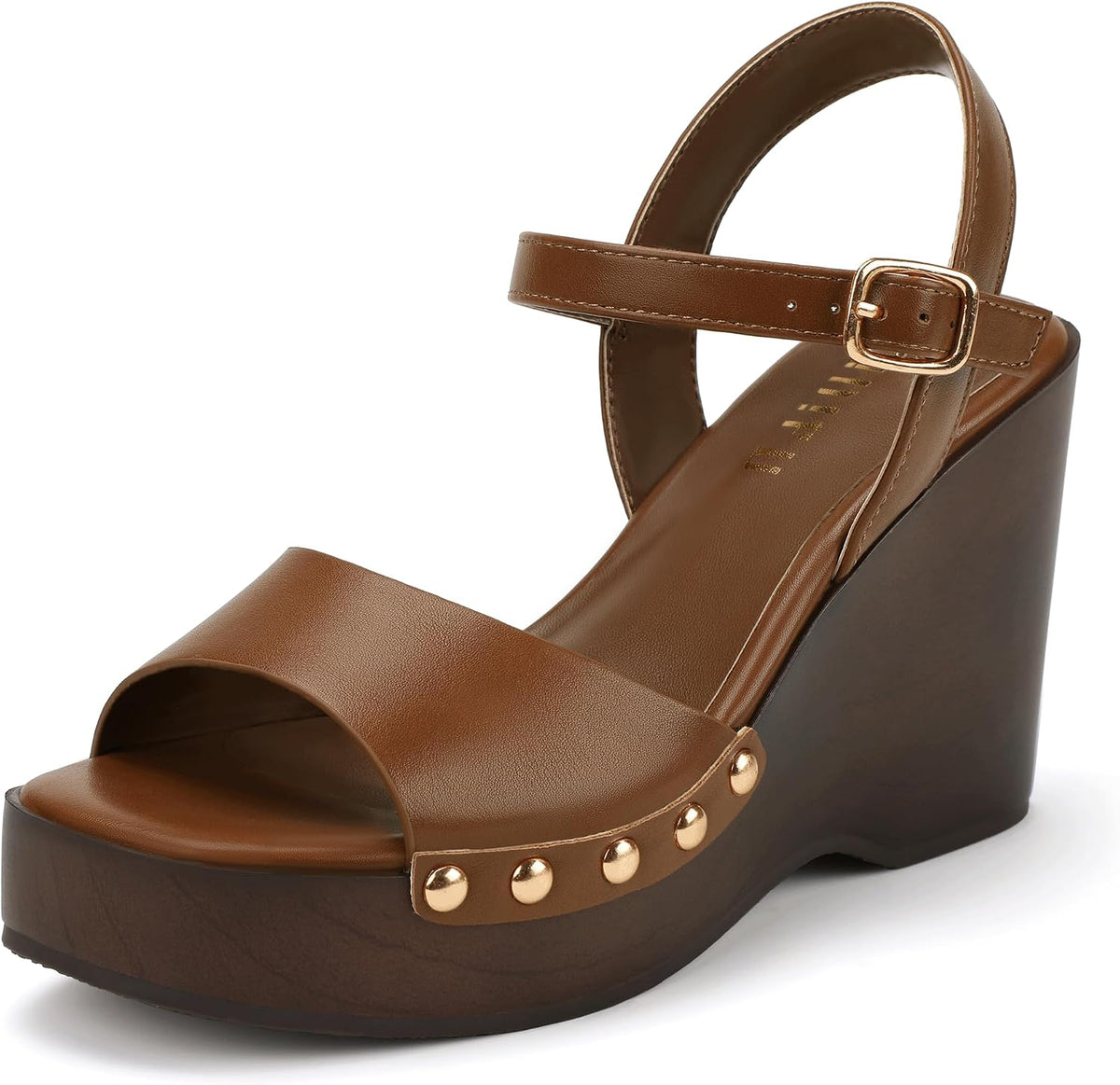 IDIFU IN4 Wedge Sandals for Women Platform Wedge Heels Square Open Toe Dressy Wedges Comfortable Summer Beach Vacation Sandals