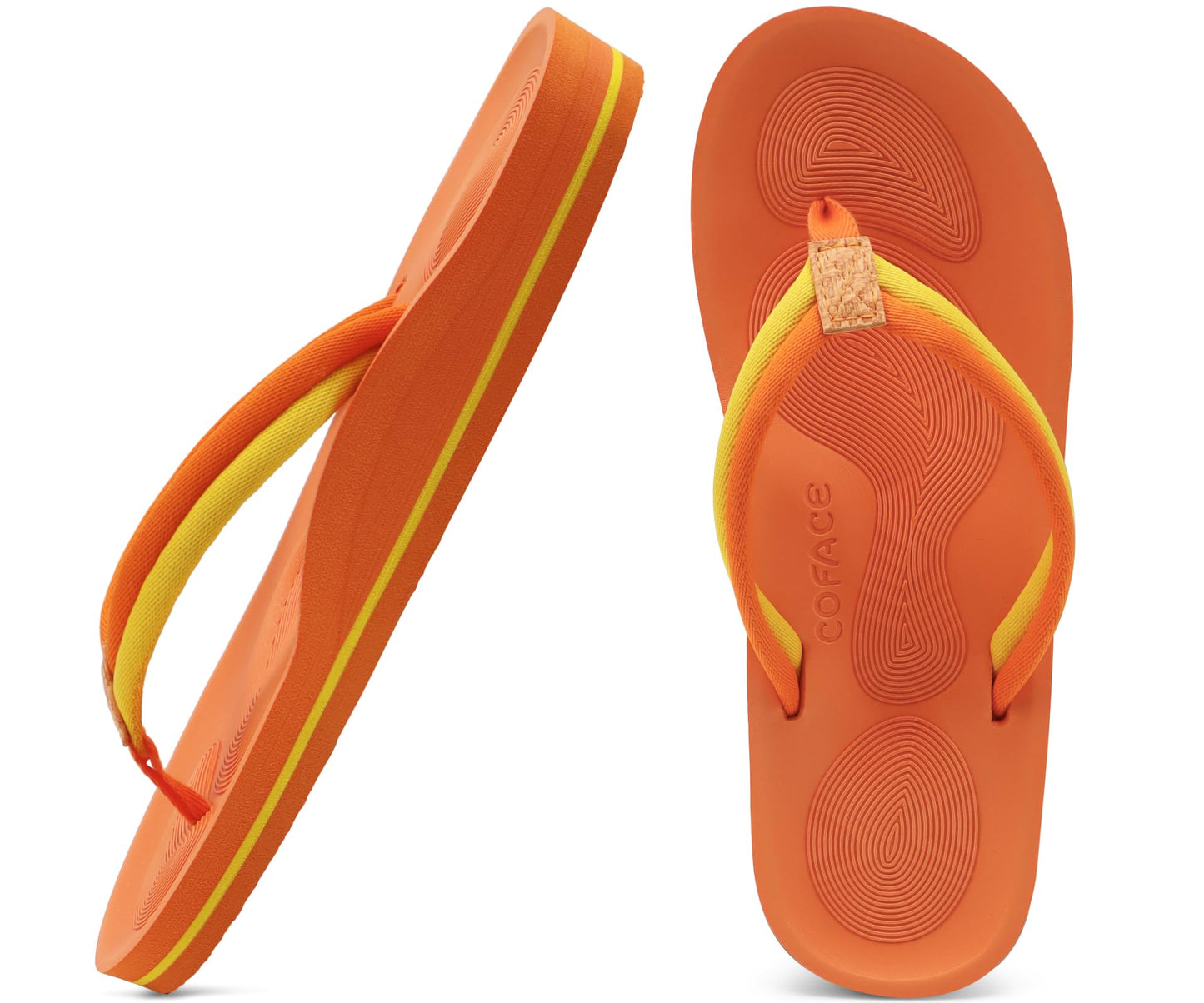 COFACE Flip Flops For Women with Arch Support Comfortable Yoga Mat Orthopedic Sandals Lightweight Womens Flip-Flop