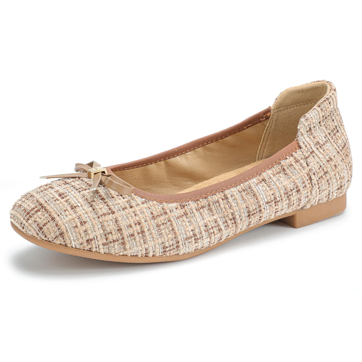 Women's Comfortable Ballet Flats Round Toe Flat Shoes for Women Bow Dressy Flats Shoes with Arch Support Insole