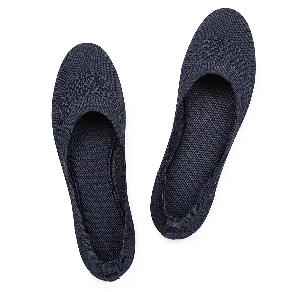 Frank Mully Women’s Ballet Flat Shoes Knit Dress Shoes Round Toe Slip On Ballerina Flats for Woman Low Wedge Comfort Soft