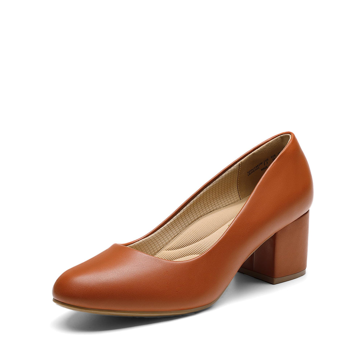 DREAM PAIRS Women's Block Heel Pumps Round Toe Dress Shoes | 2.24 inch chunky heel pumps with a 3D cushioned insole and non-slip outsole for commuting, parties and everyday wear