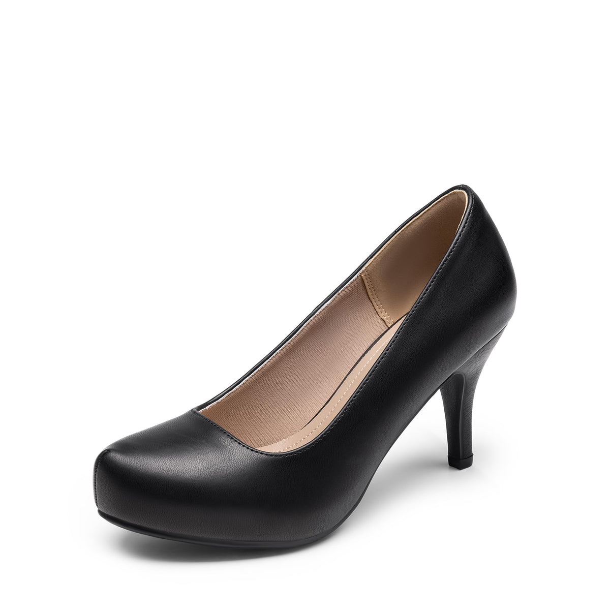 DREAM PAIRS Women's Low Platform Stiletto Heels Pumps | Classic Elegant Versatile Heels Dress Comfortable Closed Toe Pumps Shoes for Wedding Party Walking Brithday Work Office Daily