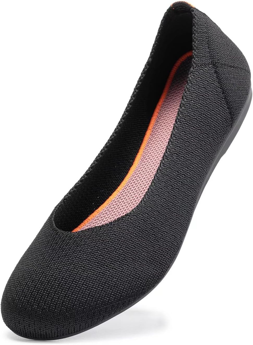 Frank Mully Women’s Ballet Flat Shoes Knit Dress Shoes Round Toe Slip On Ballerina Flats for Woman Low Wedge Comfort Soft