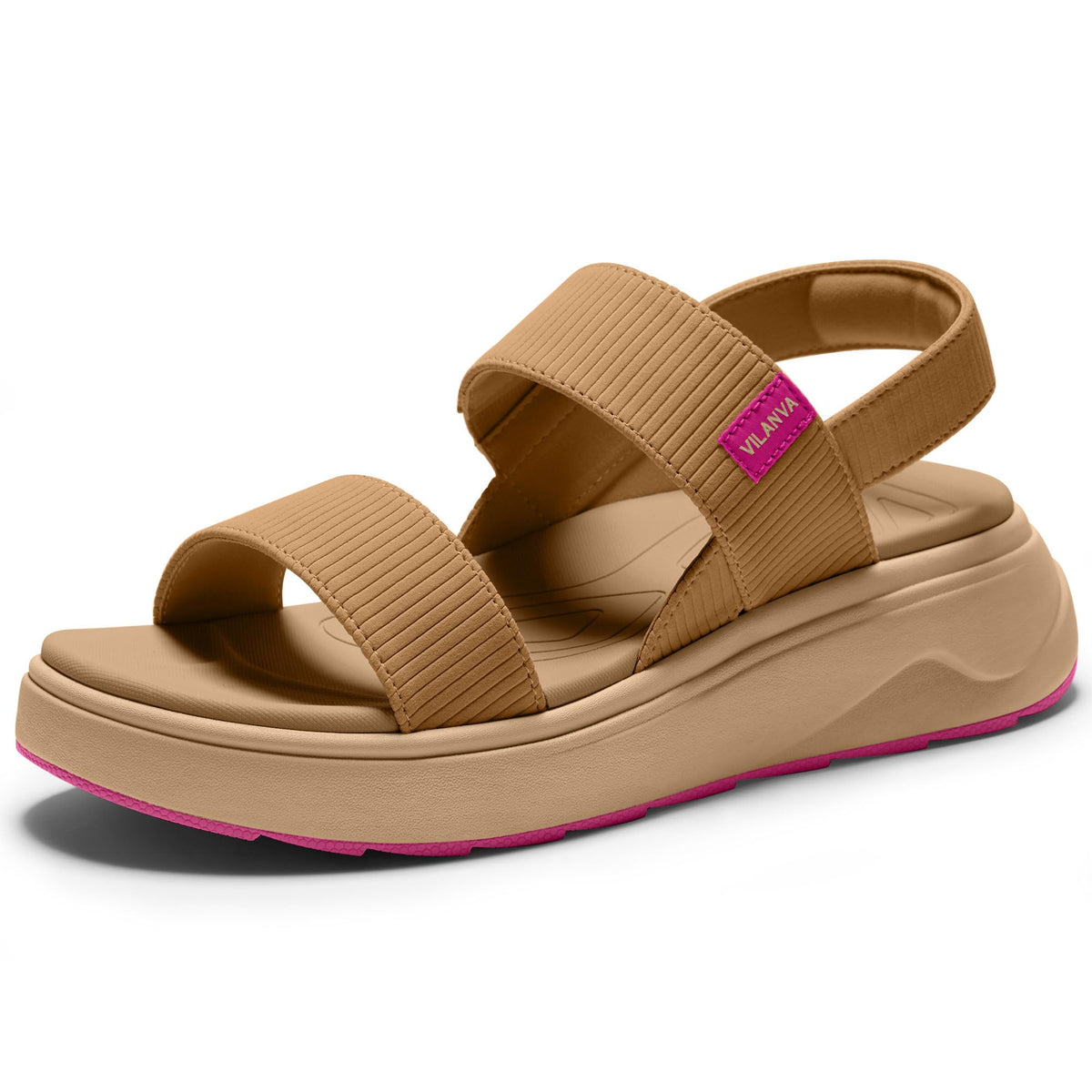 Vilanva Women's Platform Sandals with Arch Support for Plantar Fasciitis Relief Comfortable Cushioned Walking Sandals with Casual Backstrap for 2026 Summer Trendy Outfits