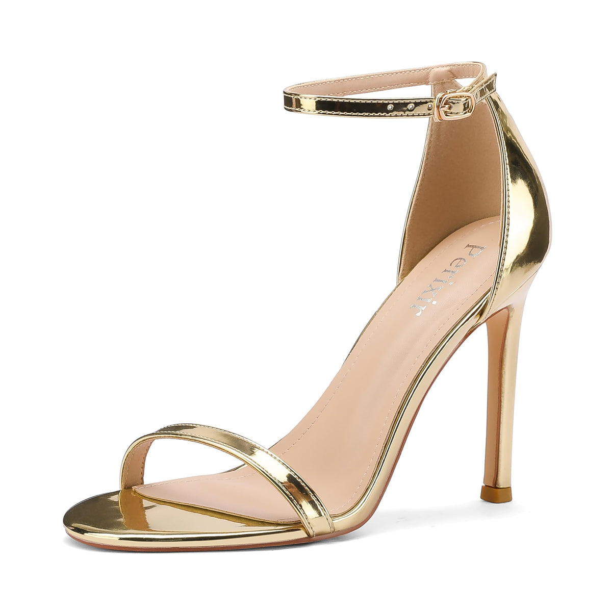 perixir Gold Heels for Women, High Heels with Spiral, 4.17" Stiletto Heeled Sandals for Dressy Women, Lace Up Sandals Comfortable Slingback Sandal