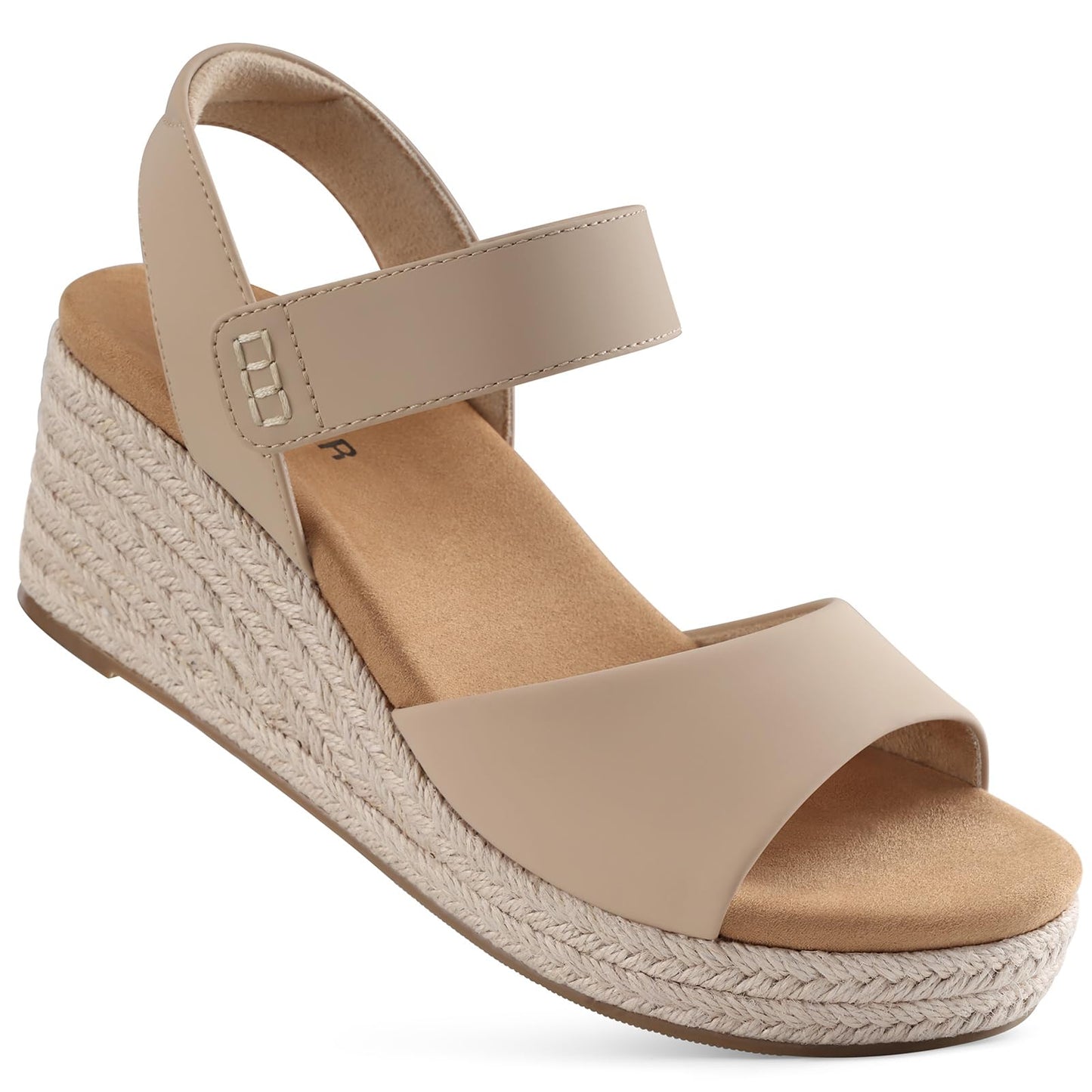 SHIBEVER Women's Wedge Sandals Espadrille: Arch Support for All-Day Comfort | Dressy Low Heels Platform Sandals for Summer Vacation Beach Wedges Outdoors Shoes Size 6-11