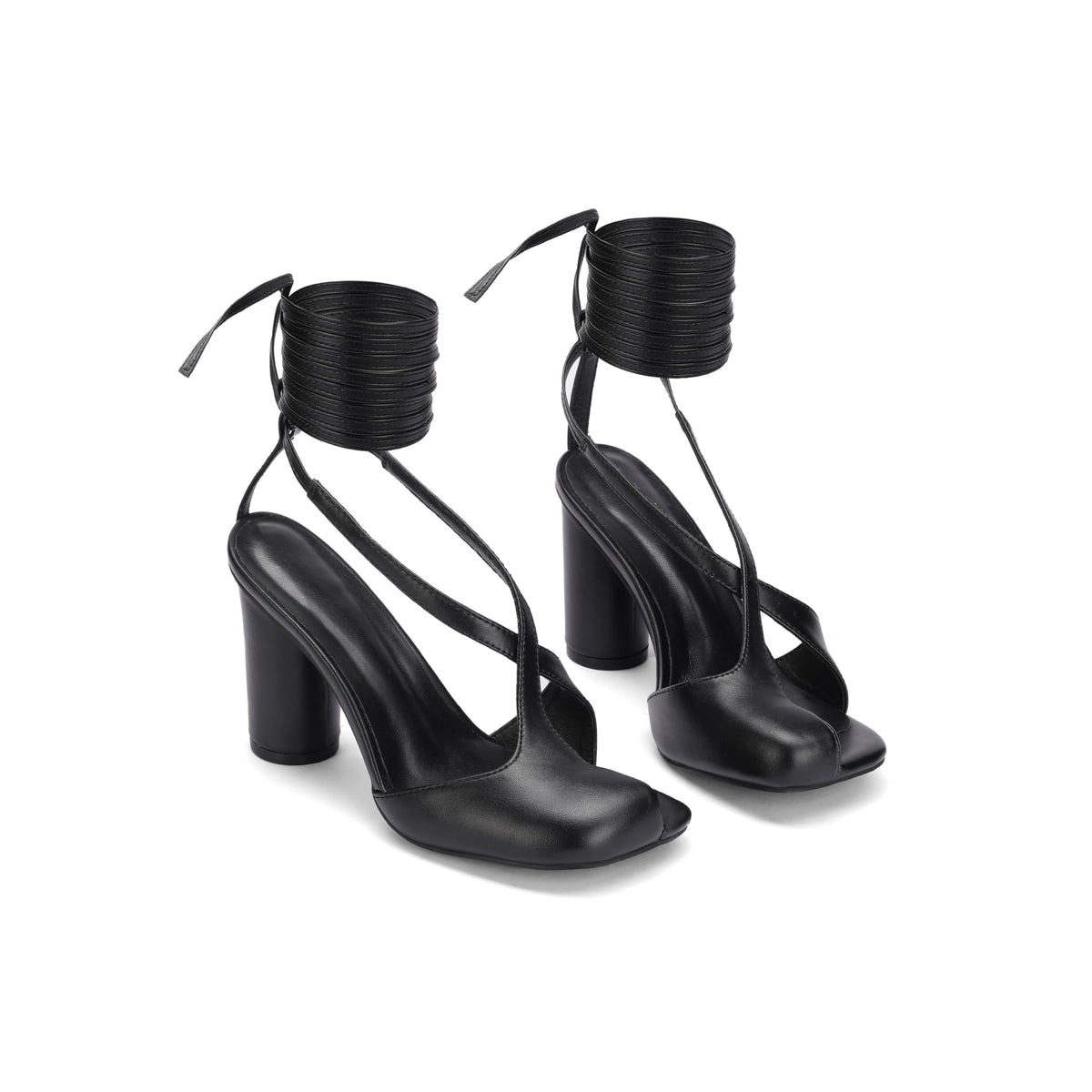 perixir Gold Heels for Women, High Heels with Spiral, 4.17" Stiletto Heeled Sandals for Dressy Women, Lace Up Sandals Comfortable Slingback Sandal