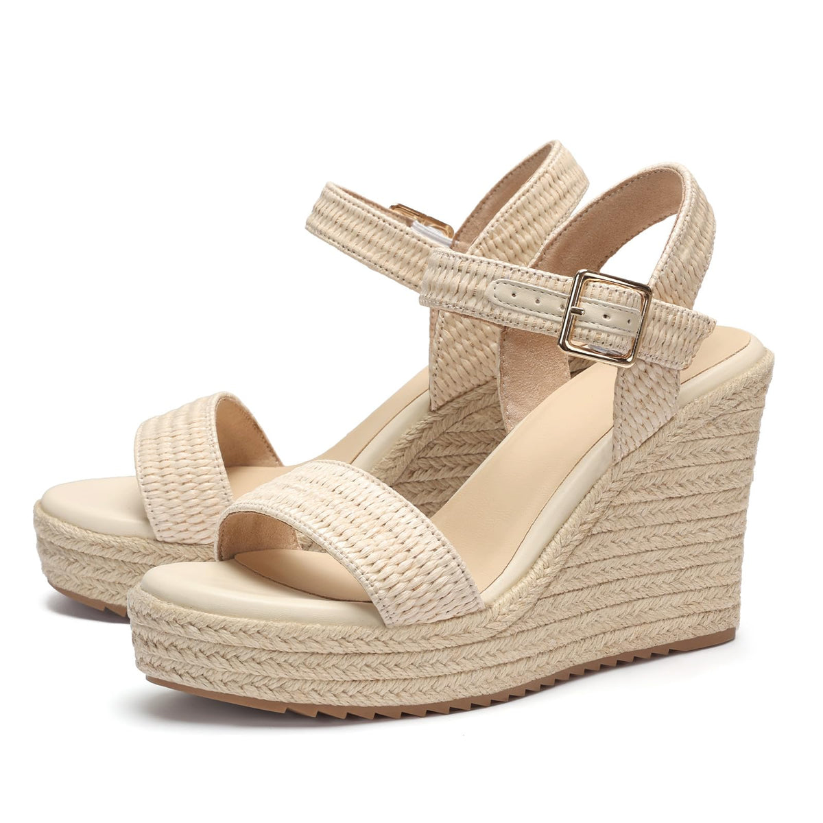 VICKI·VICKI Women's Platform Sandals Wedge Ankle Strap Open Toe Sandals