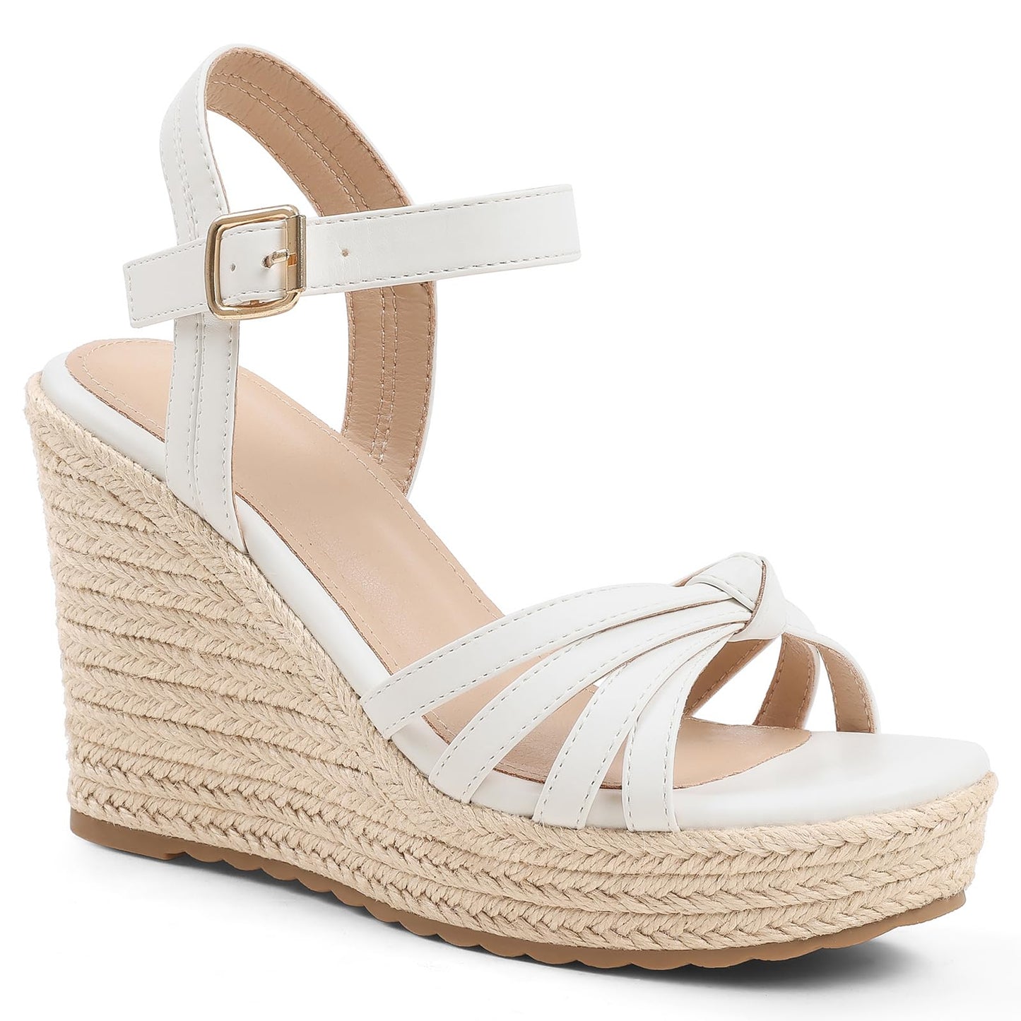 mikarka Wedge Heels Sandals for Women: Open Toe Platform Espadrilles Wedges | Comfortable Beach Summer Shoes, Adjustable Buckle Strap, Cushioned Insole for Daily Wear, Dressy, Casual & Vacation