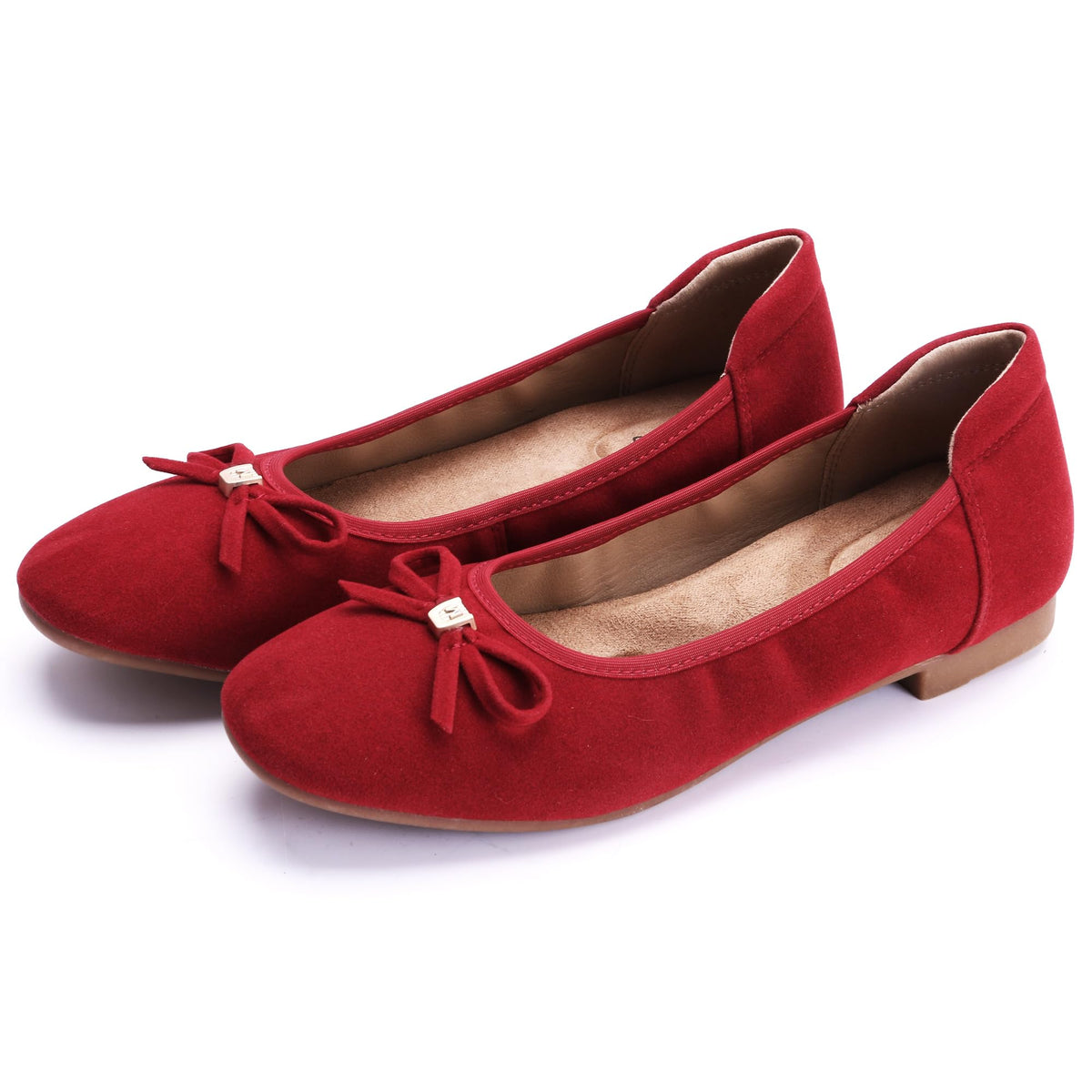 Women's Comfortable Ballet Flats Round Toe Flat Shoes for Women Bow Dressy Flats Shoes with Arch Support Insole