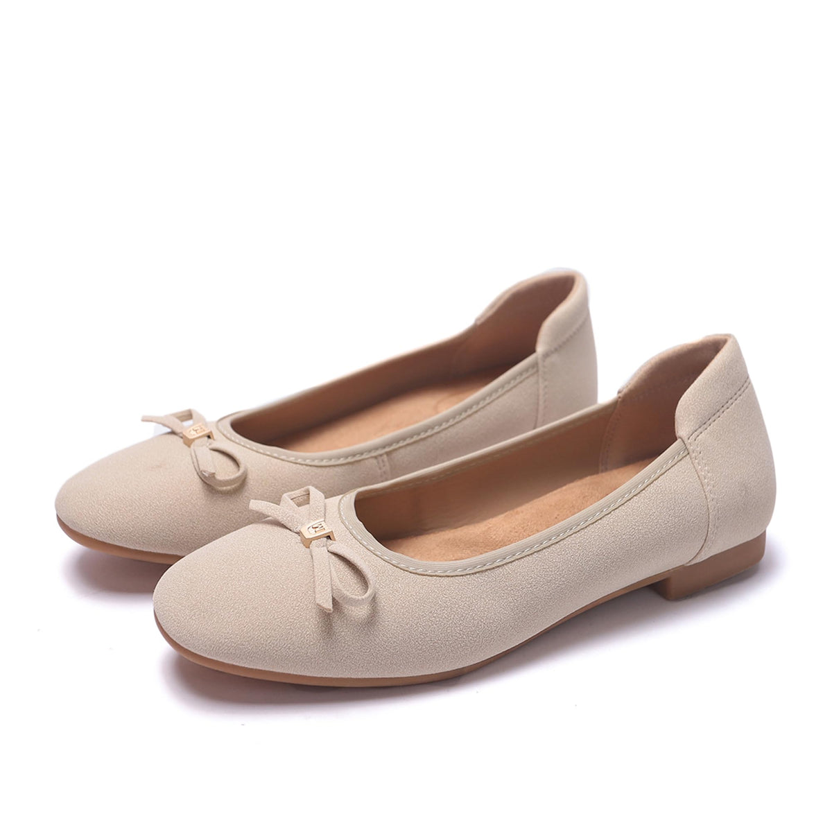 Women's Comfortable Ballet Flats Round Toe Flat Shoes for Women Bow Dressy Flats Shoes with Arch Support Insole