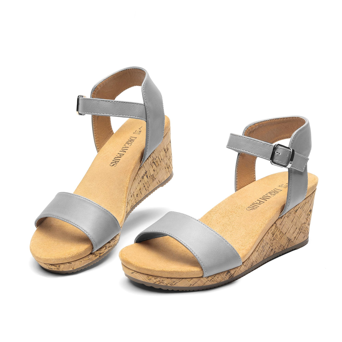 DREAM PAIRS Womens Cushioned Platform Wedge Sandals | 3inch dressy cork wedge heel with soft comfort foam insole non-slip outsole adjustable ankle strap for summer