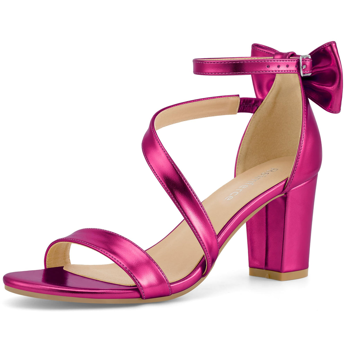 Reimferce Comfortable Block Heels for Women: 3.14" Stable Walk for Confidence on Wedding - Elegant Bow Ankle Strap & Cushioned Insole for Bride & Bridesmaids