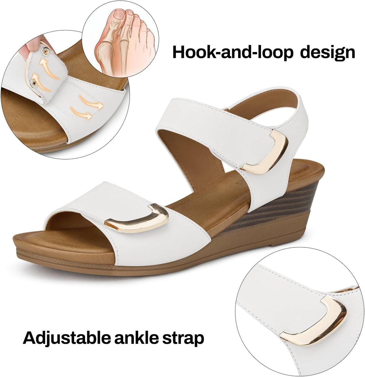 SHIBEVER Wedge Sandals for Women: Comfortable Dressy Casual Womens Shoes | Summer Walking Dress Comfort Slip On Trendy 2026 Fashion Cushioned Soft Work Outdoor Vacation Travel Shopping Ladies Sandal