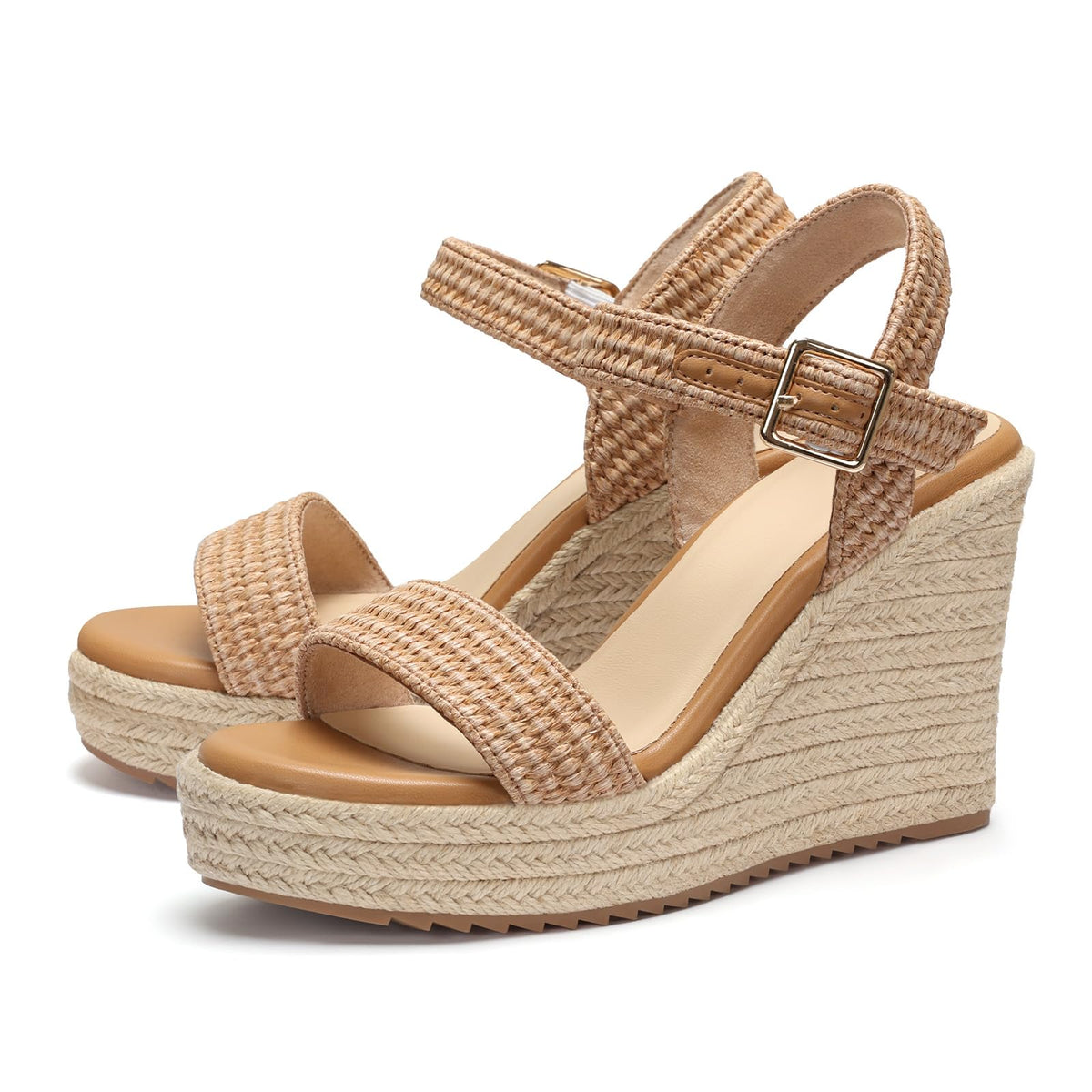 VICKI·VICKI Women's Platform Sandals Wedge Ankle Strap Open Toe Sandals