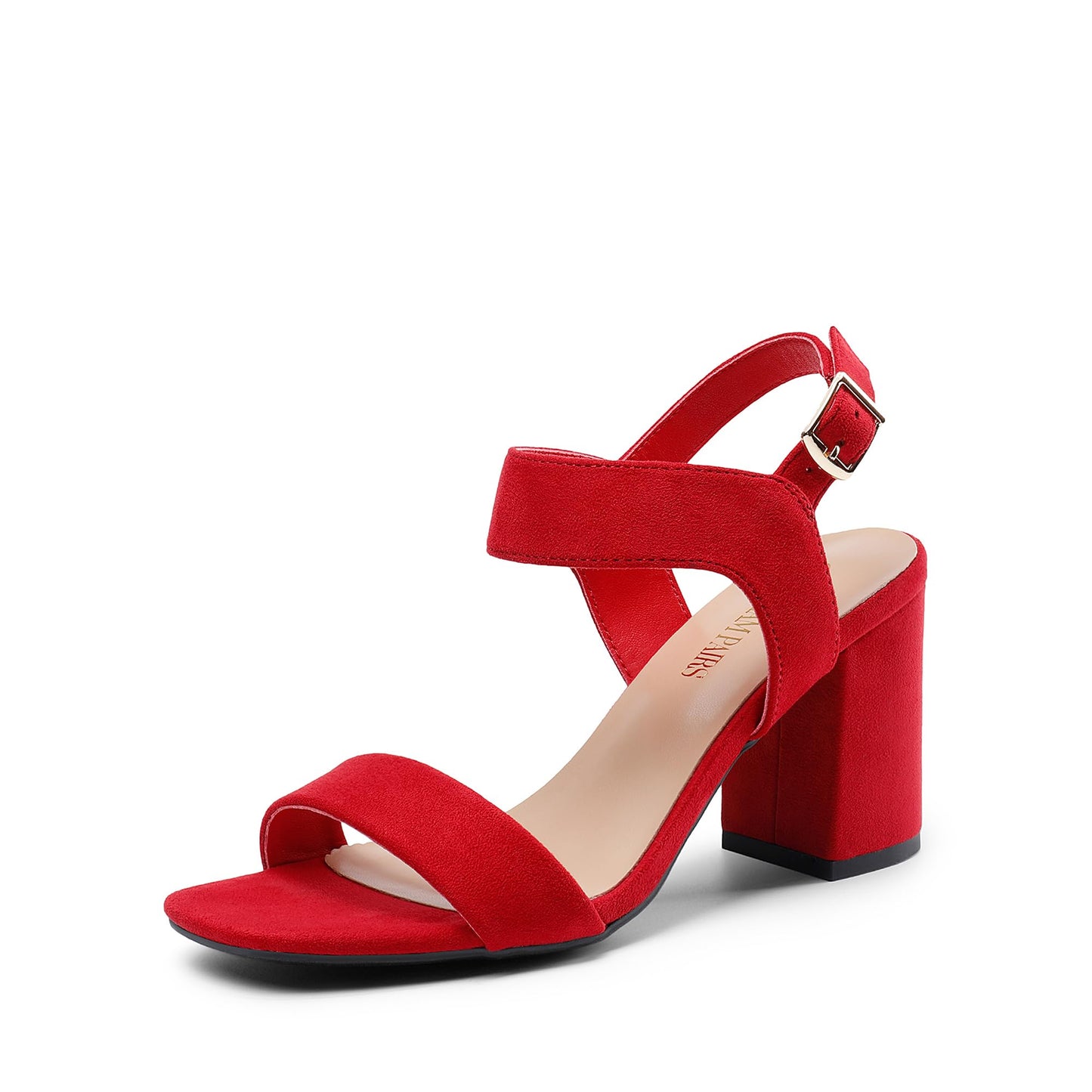 DREAM PAIRS Women's Heeled Sandals Chunky Heels | High Heels, Square Toe Block Ankle Strap 3 inch Comfortable Heeled Sandals For Formal Wedding Party Dress