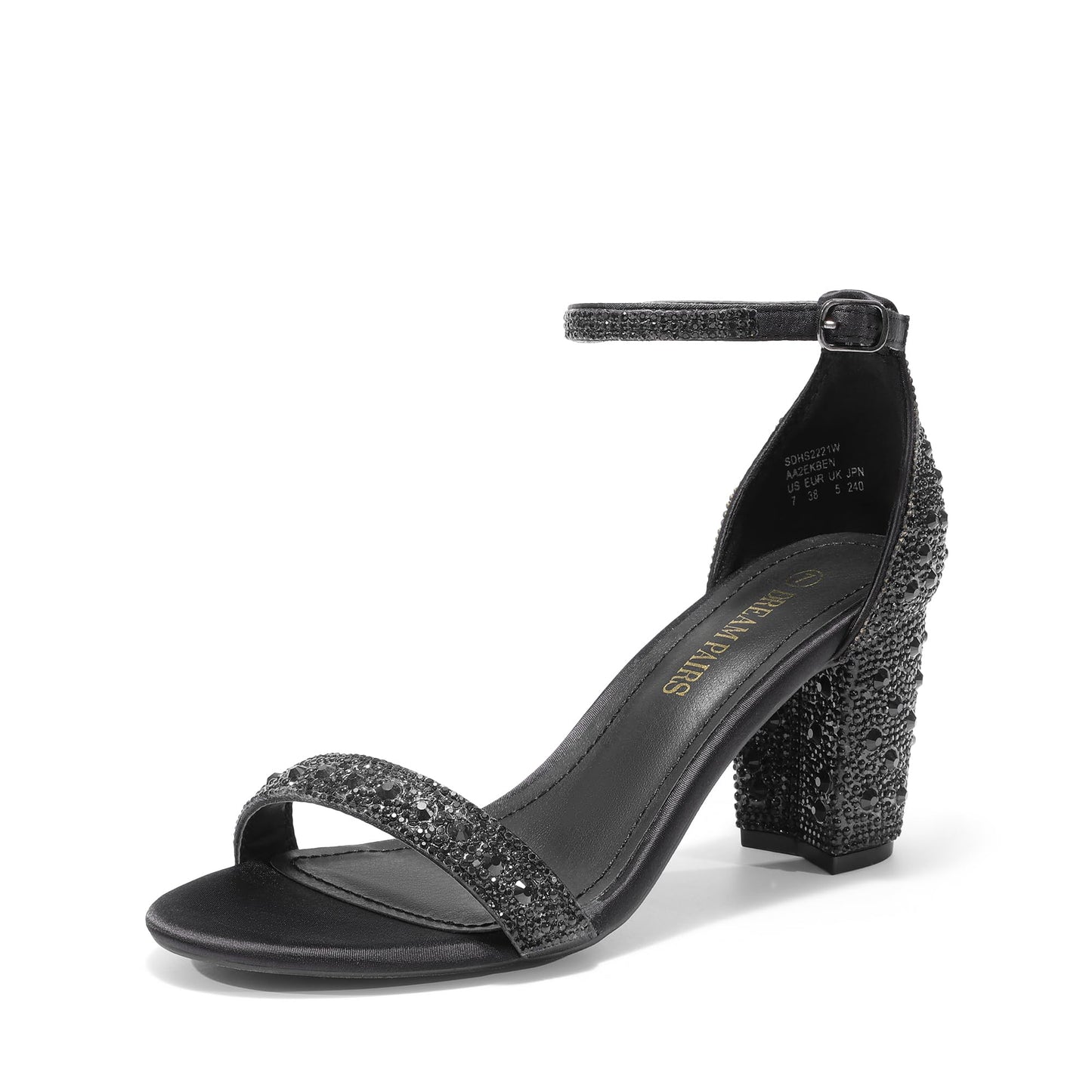 DREAM PAIRS Women's Comfort Block Heel Sandals | Open Toe Adjustable Ankle Strap Chunky Dress Heels, Fashion Heeled Sandals for Prom, Wedding Guest and Formal Events