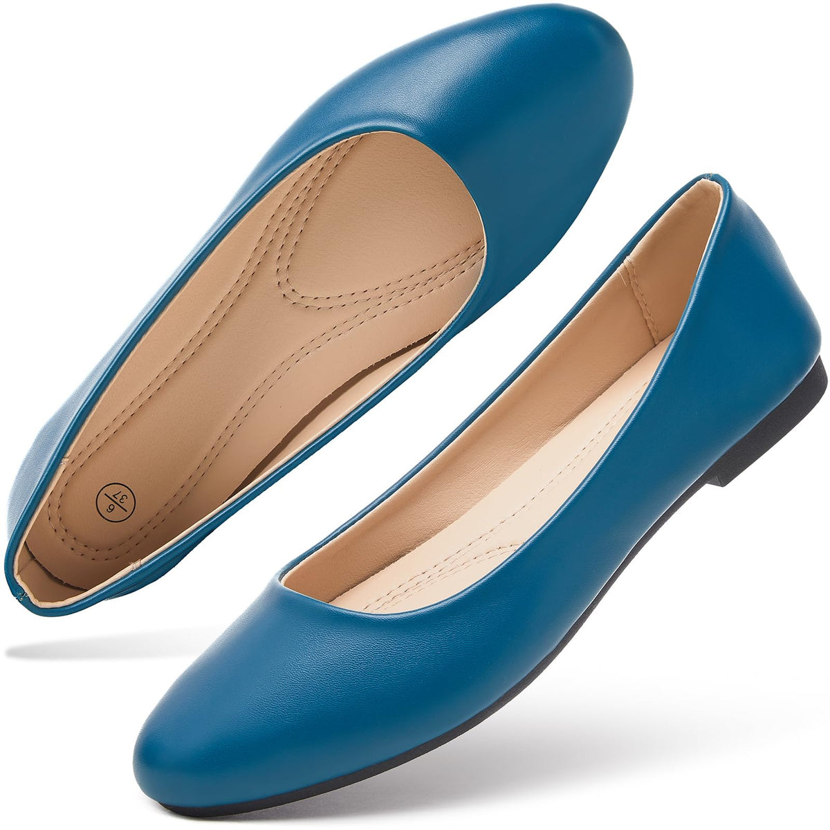 Hash Bubbie Women's Flats Shoes Ballet Flats Dress Shoes Comfortable PU Leather Slip on Shoes for Women