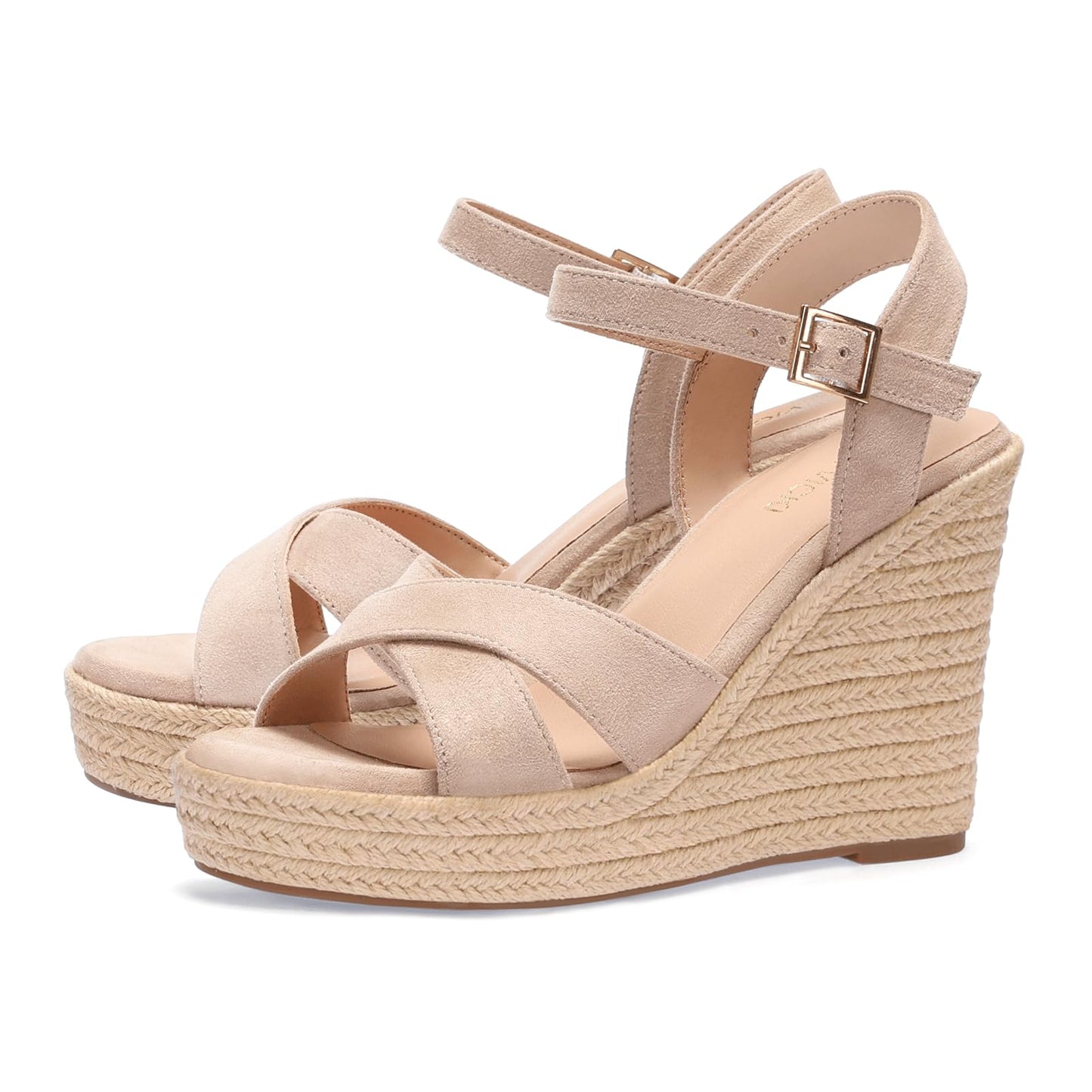 VICKI·VICKI Women's Platform Sandals Wedge Ankle Strap Open Toe Sandals